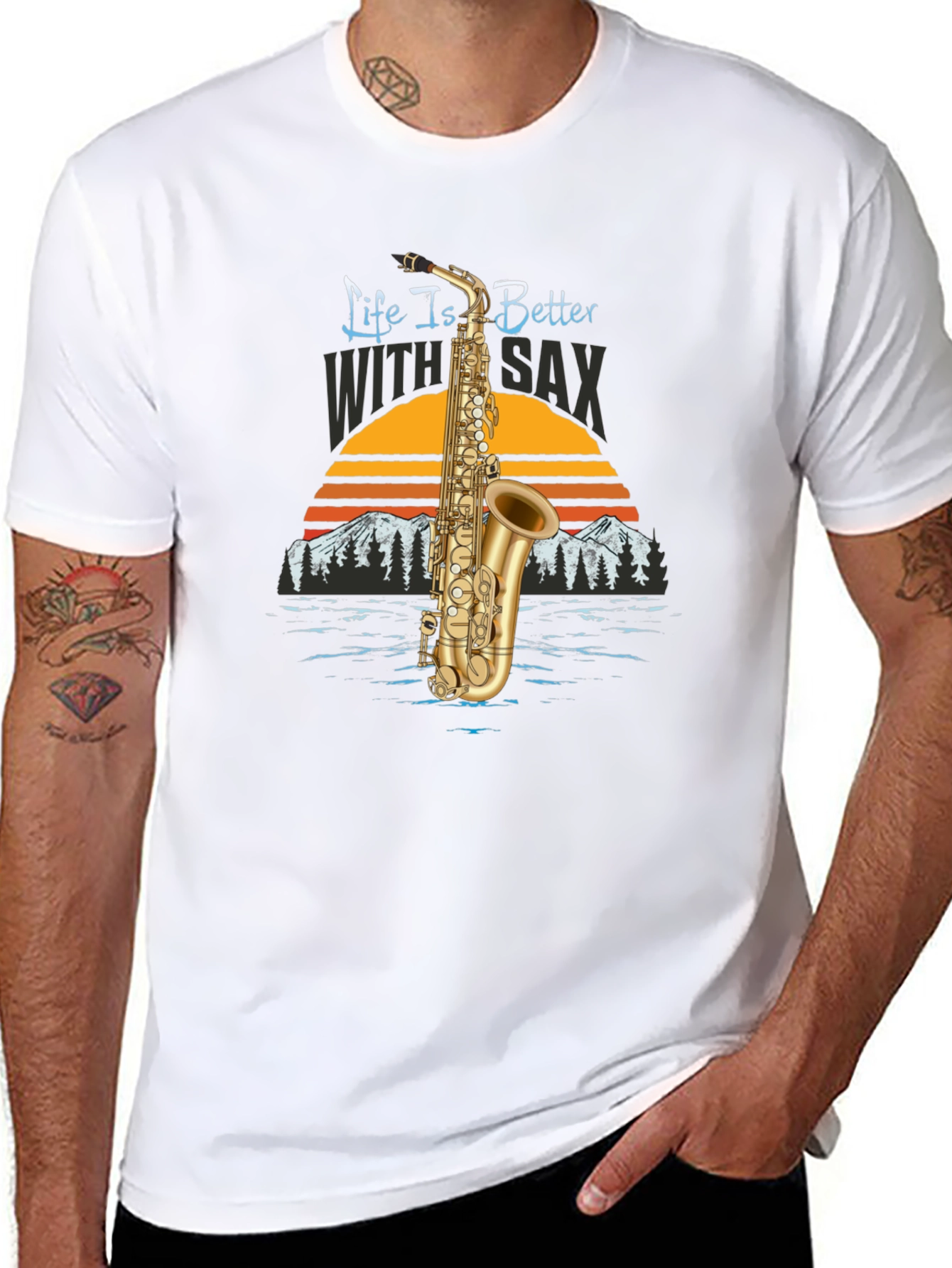 Black Life is Better with Sax Black T-Shirt view 8