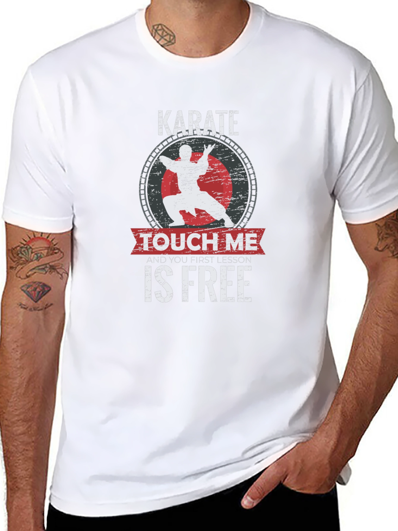 Black Karate Touch Me T-Shirt - Funny Martial Arts Tee view 8
