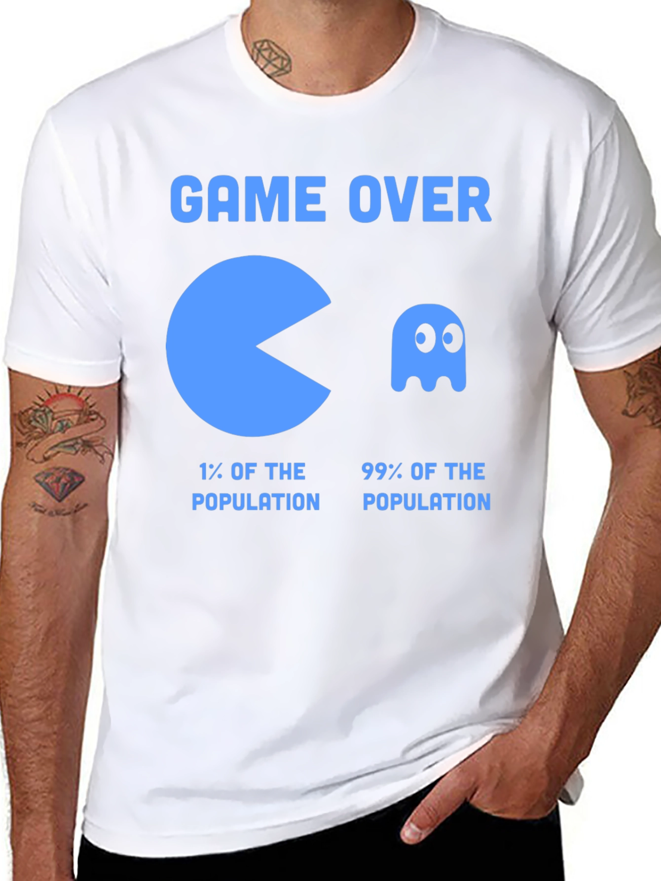 Black Game Over Pac-Man T-Shirt Funny Gamer Tee view 8