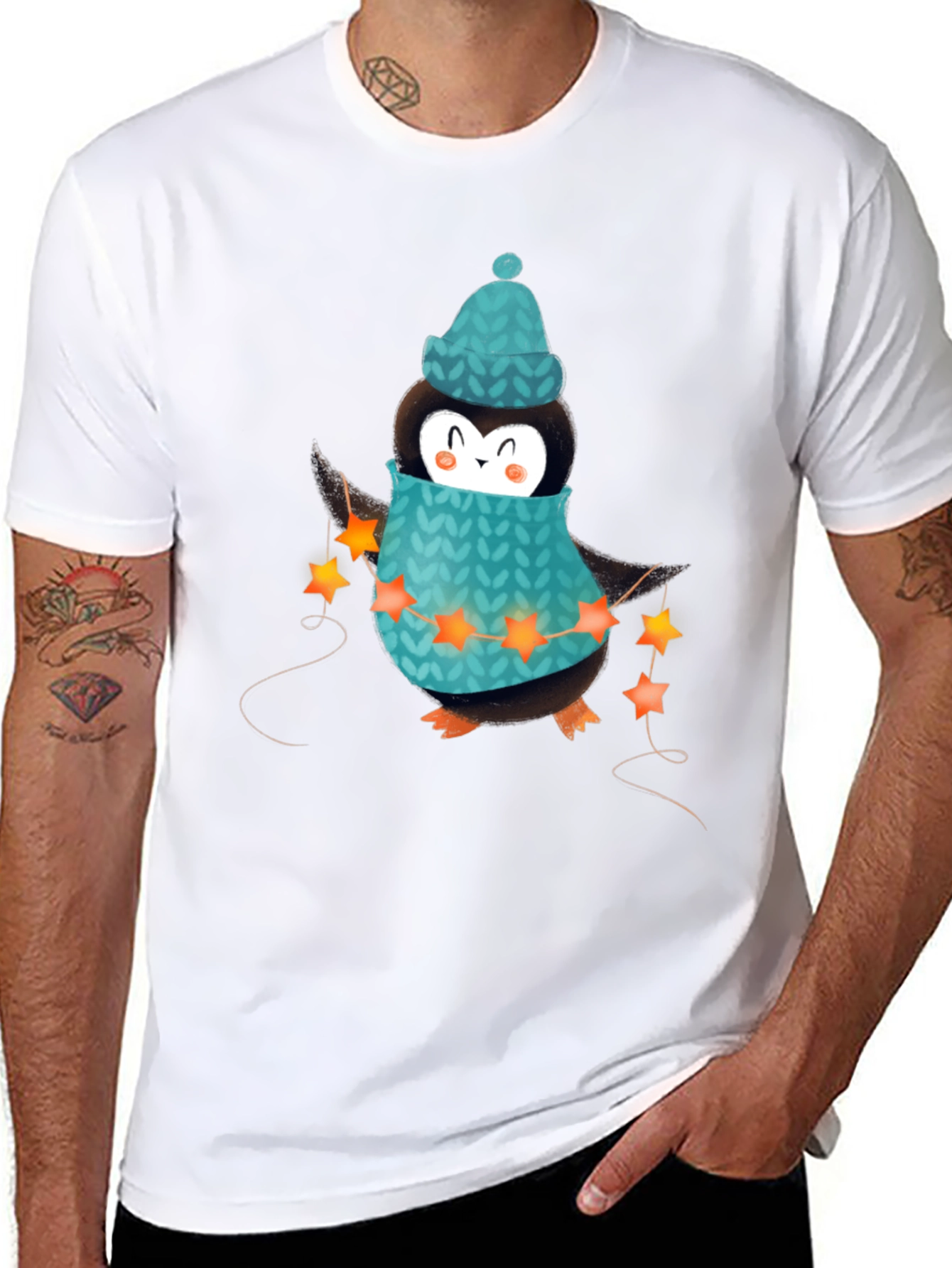 Black Festive Penguin T-Shirt - Holiday Ready! view 8