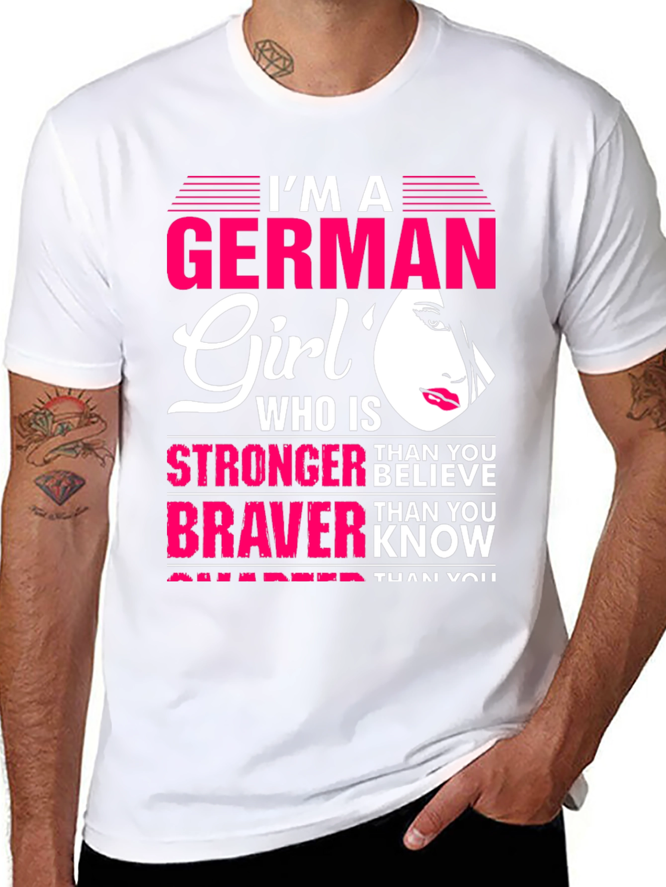Black German Girl Graphic T-Shirt - Strong, Brave & Smart view 8