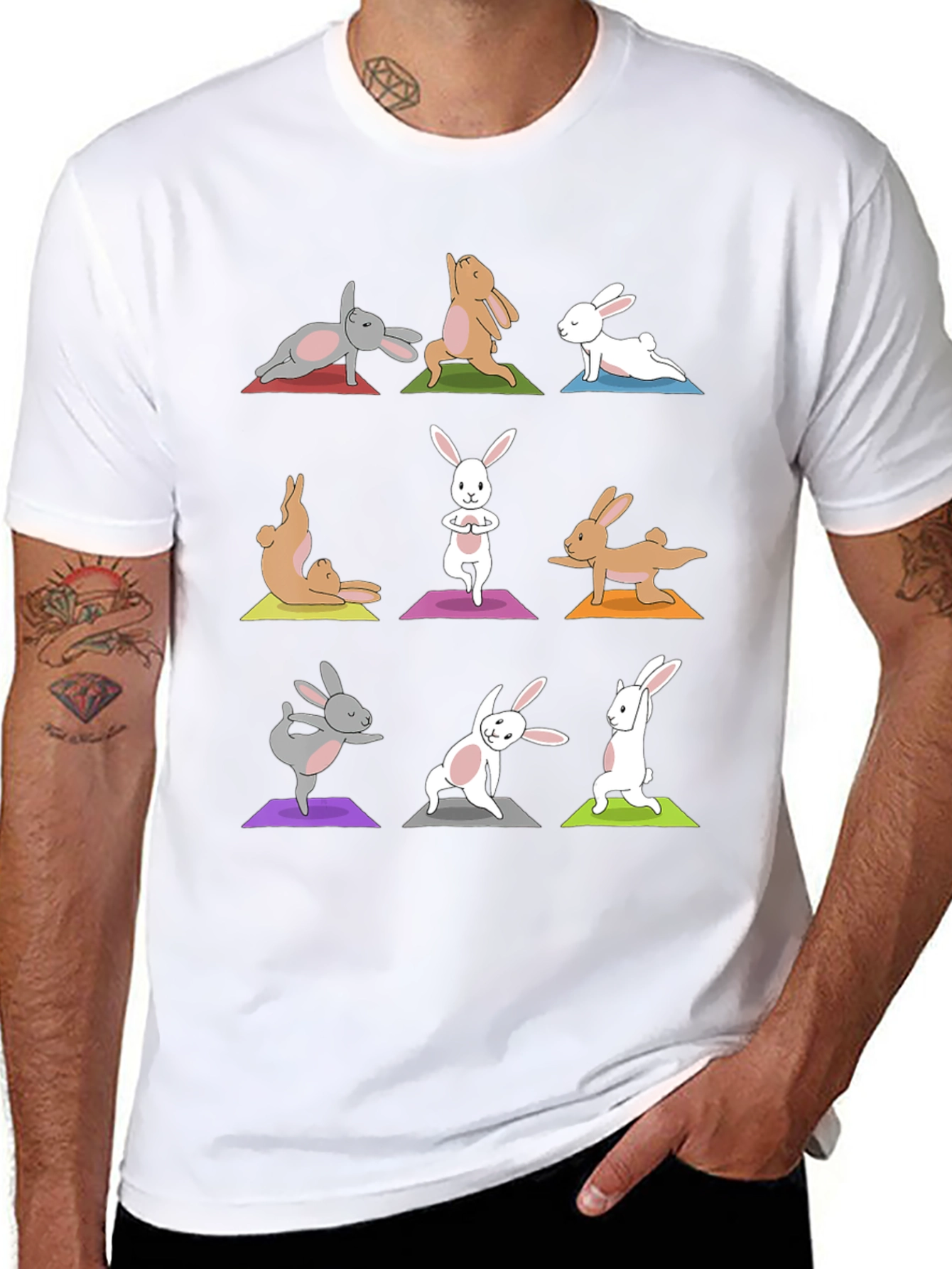 Black Yoga Bunny T-Shirt - Relax in Style view 8