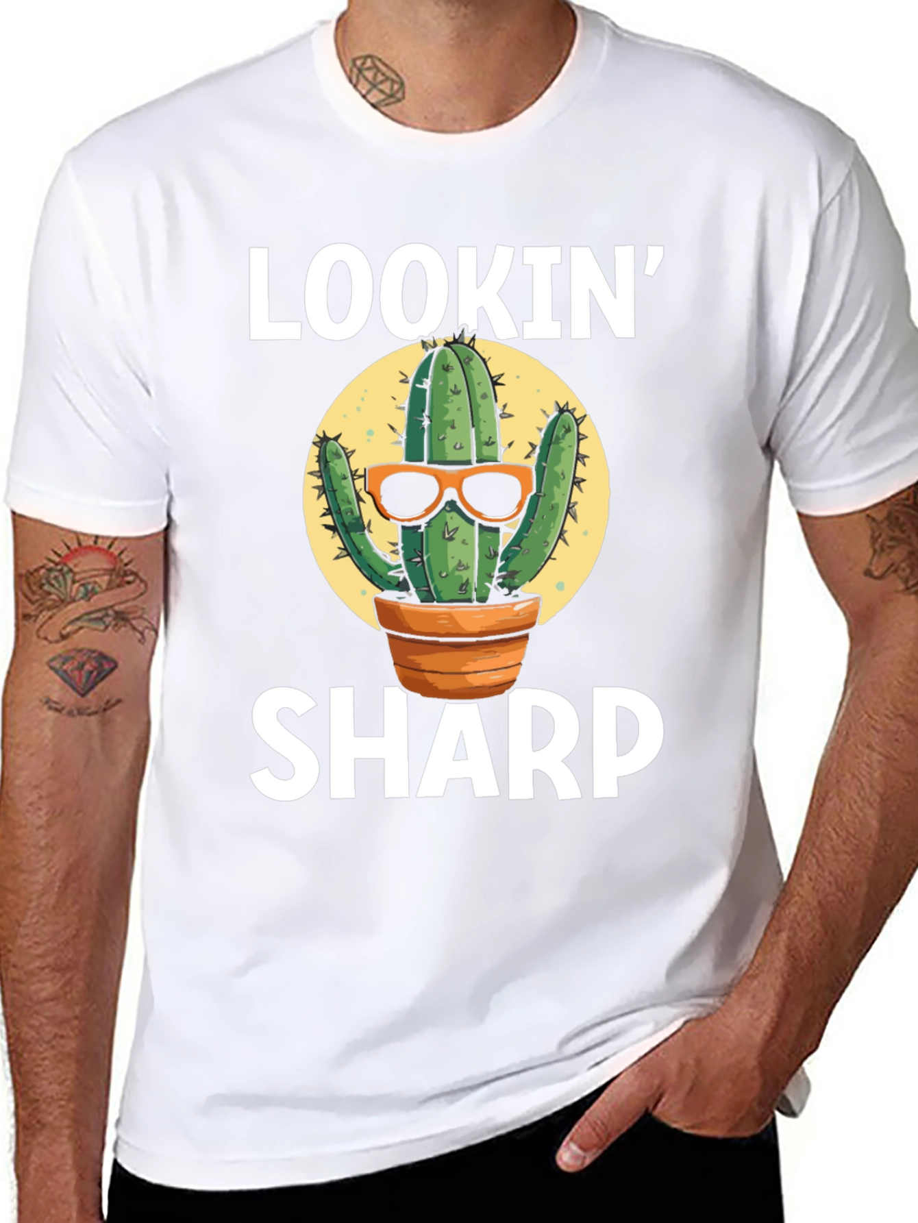 Black Lookin' Sharp Cactus Graphic T-Shirt view 8