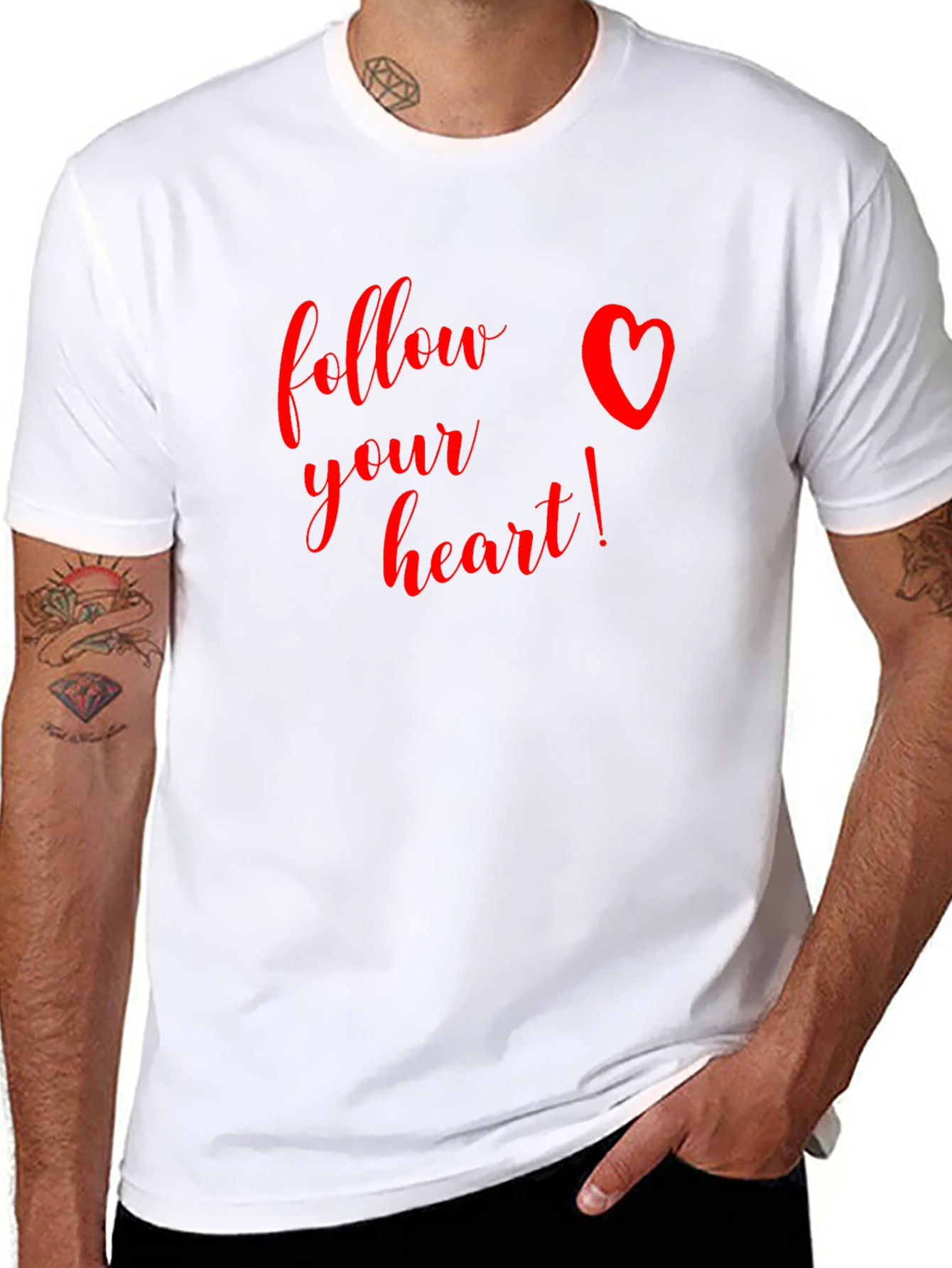 Black Follow Your Heart Graphic Tee - Black view 8