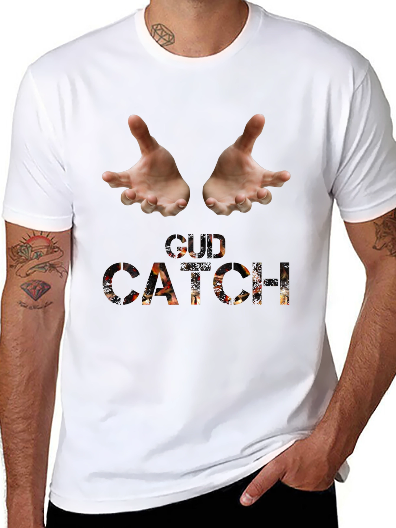 Black Catch Graphic Tee - Black Cotton Blend view 8