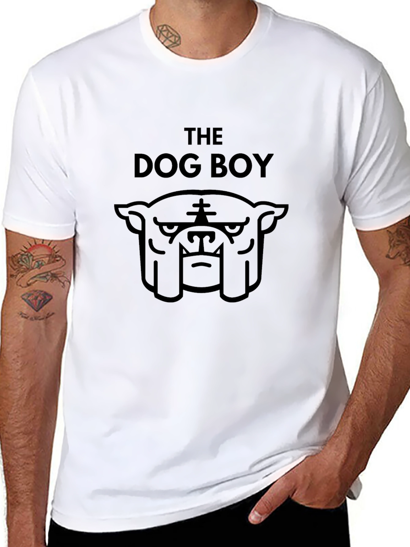 Black The Dog Boy Black Graphic Tee - Edgy Cool view 8