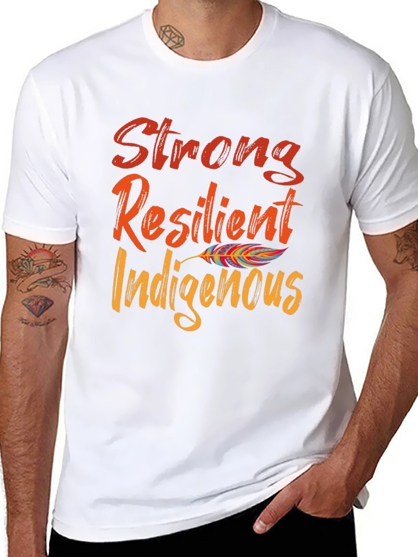 Black Strong Resilient Indigenous T-Shirt view 8