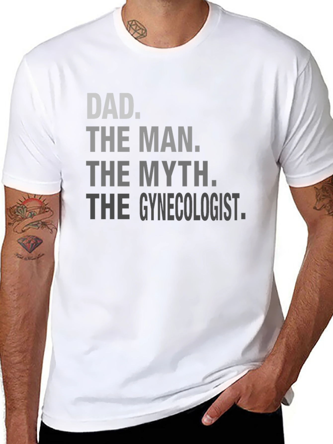 Black Dad The Man Gynecologist Black T-Shirt view 8