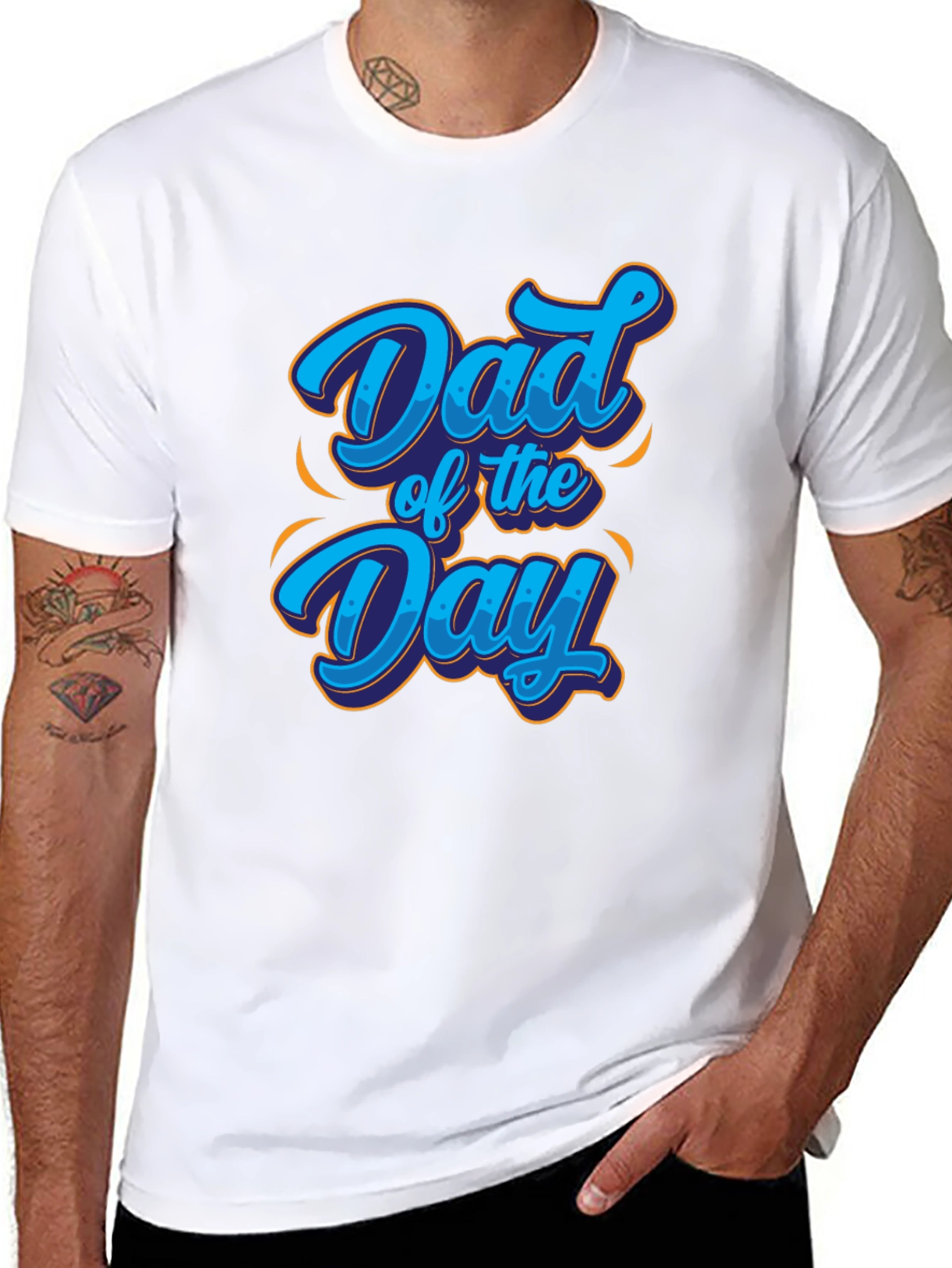 Black Dad of the Day Graphic T-Shirt - Black view 8