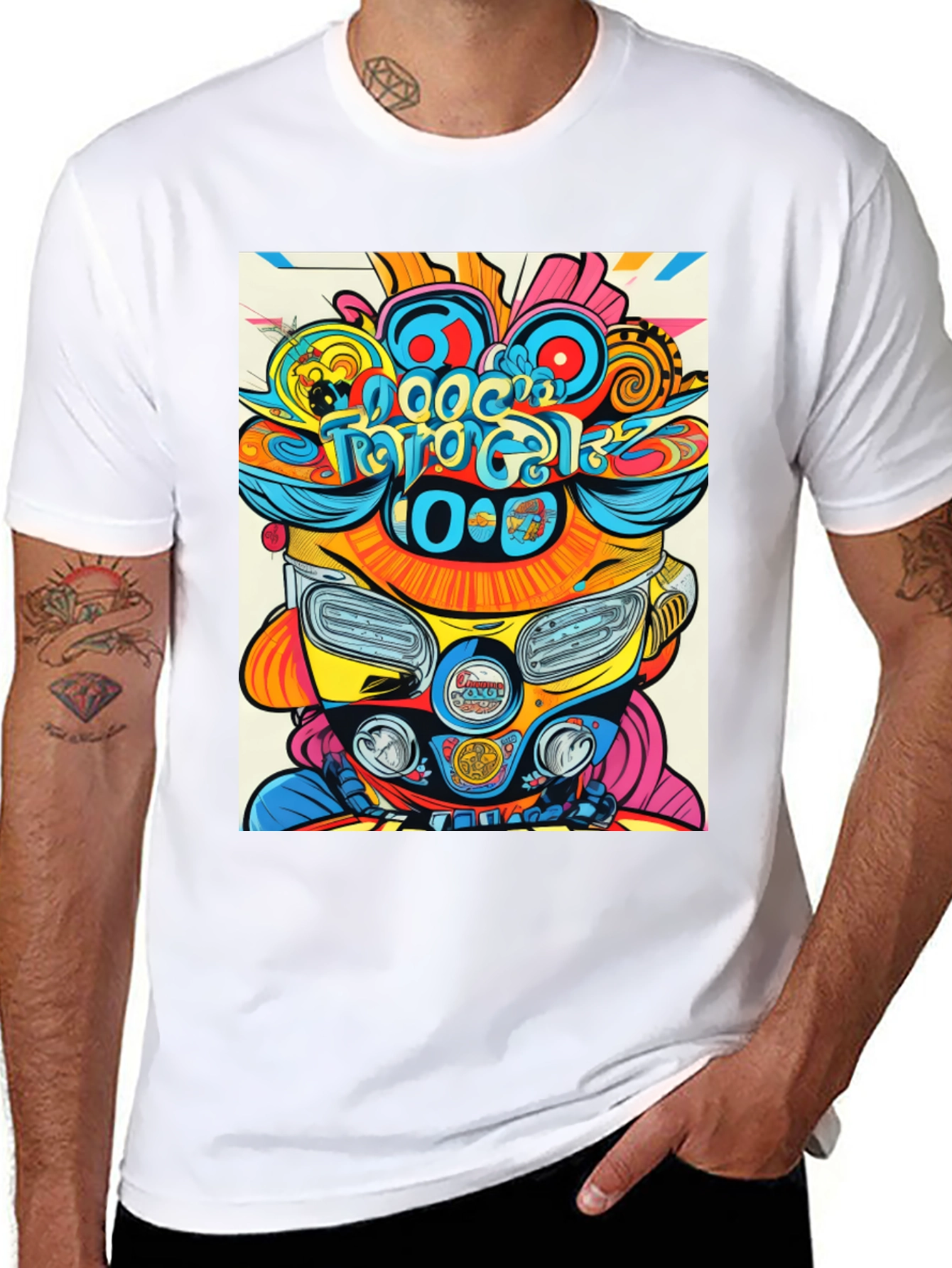 Black Psychedelic Scooter T-Shirt view 8