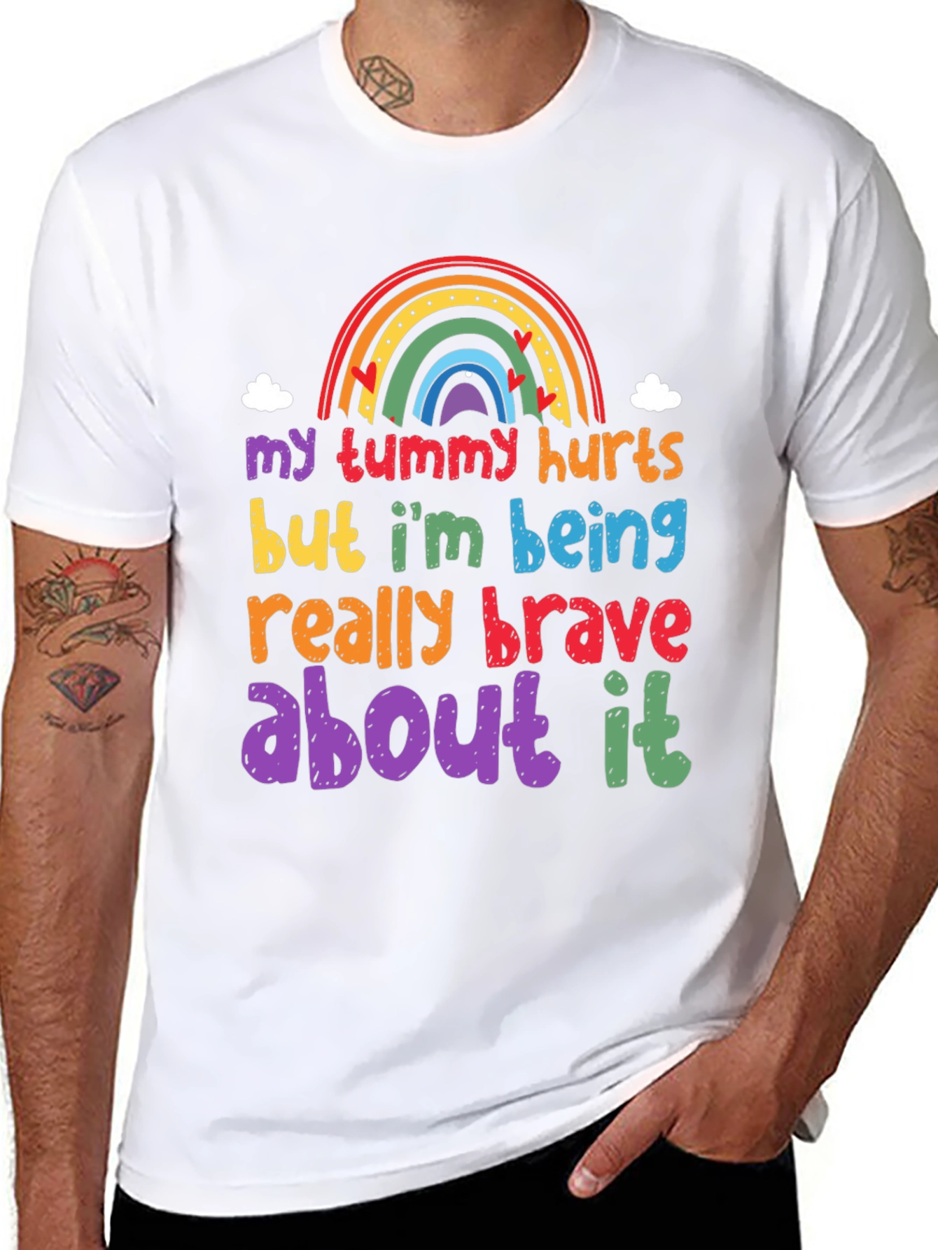 Black Brave Tummy Hurts Graphic Tee view 8