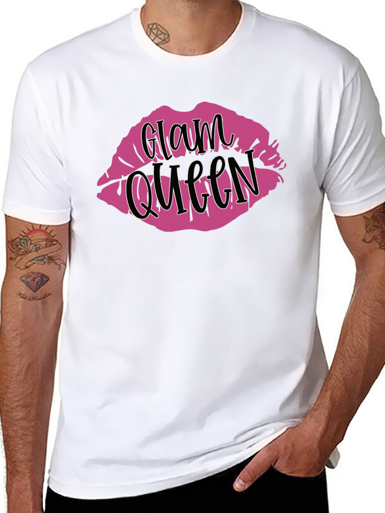 Black Glam Queen Lips Graphic T-Shirt view 8