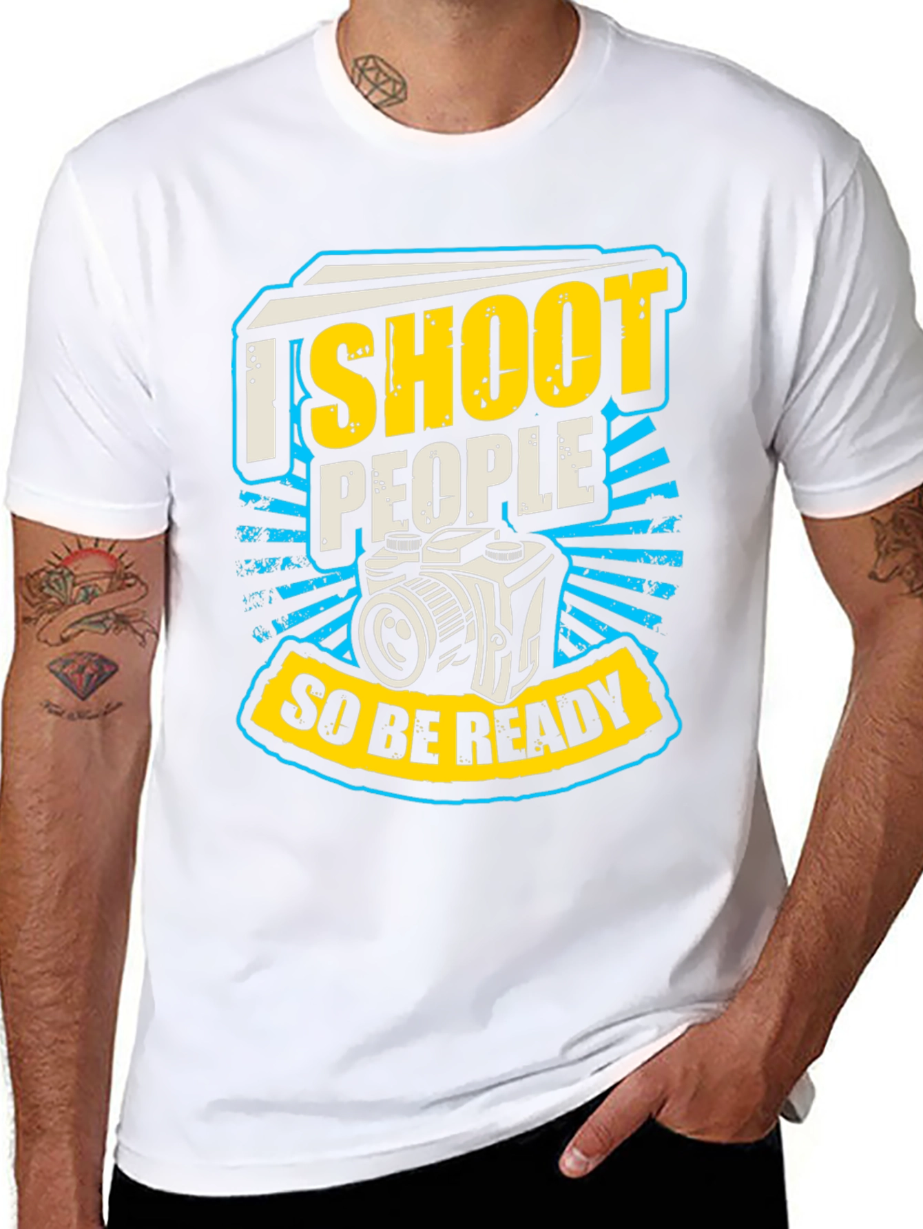 Black I Shoot People T-Shirt view 8