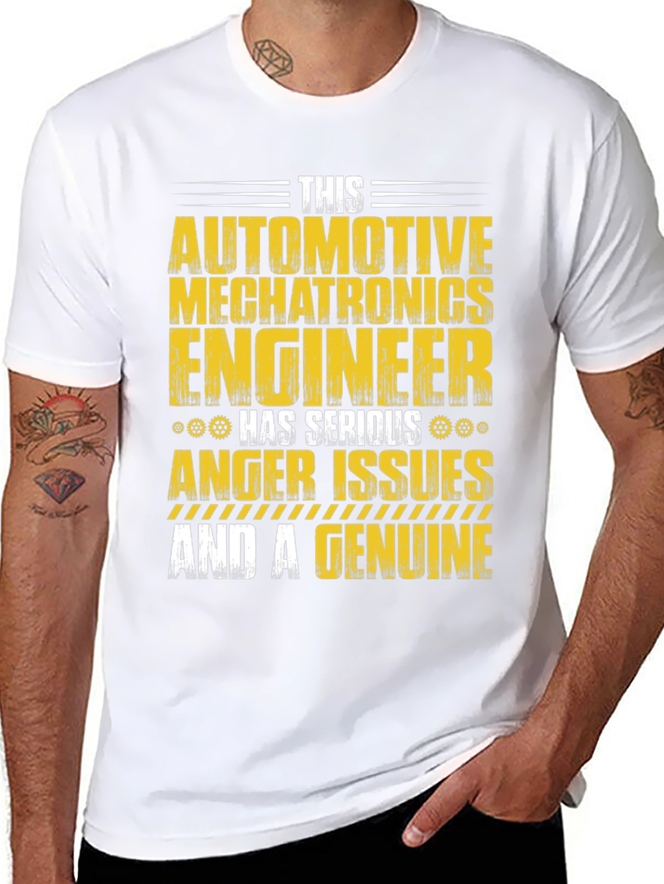 Black Automotive Mechatronics Engineer T-Shirt view 8