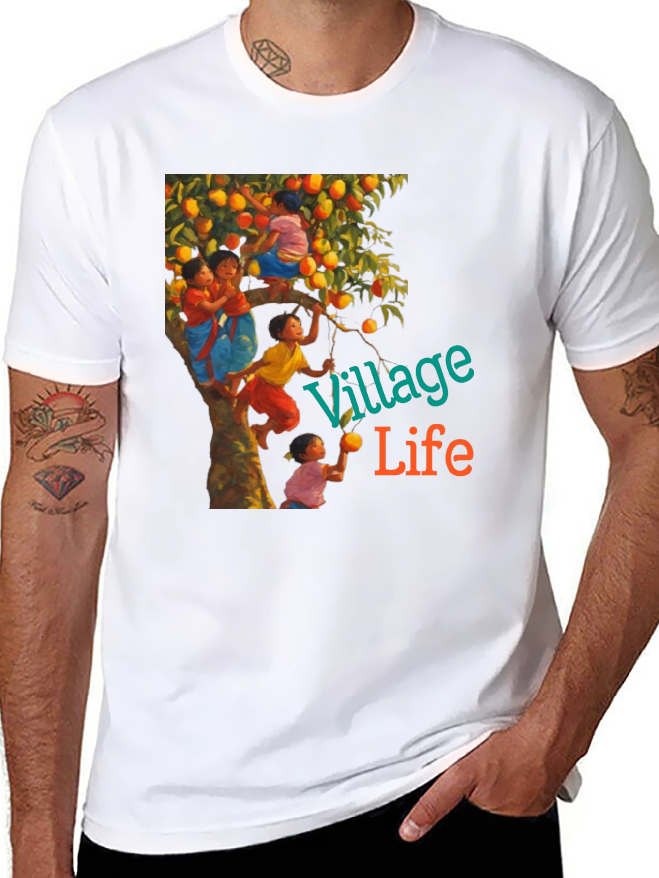 Black Village Life Graphic Tee view 8