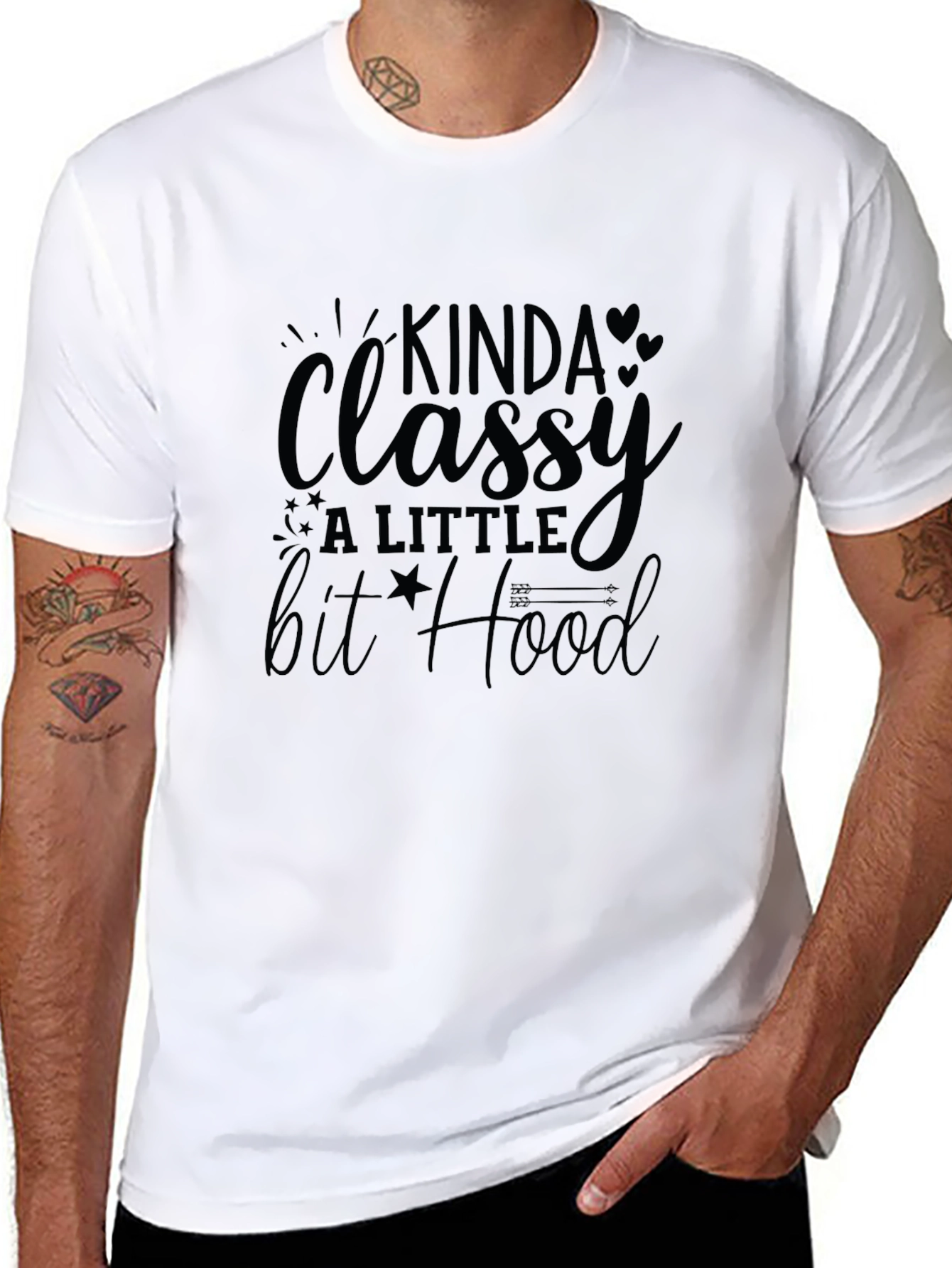 Black Kinda Classy, A Little Bit Hood T-Shirt view 8
