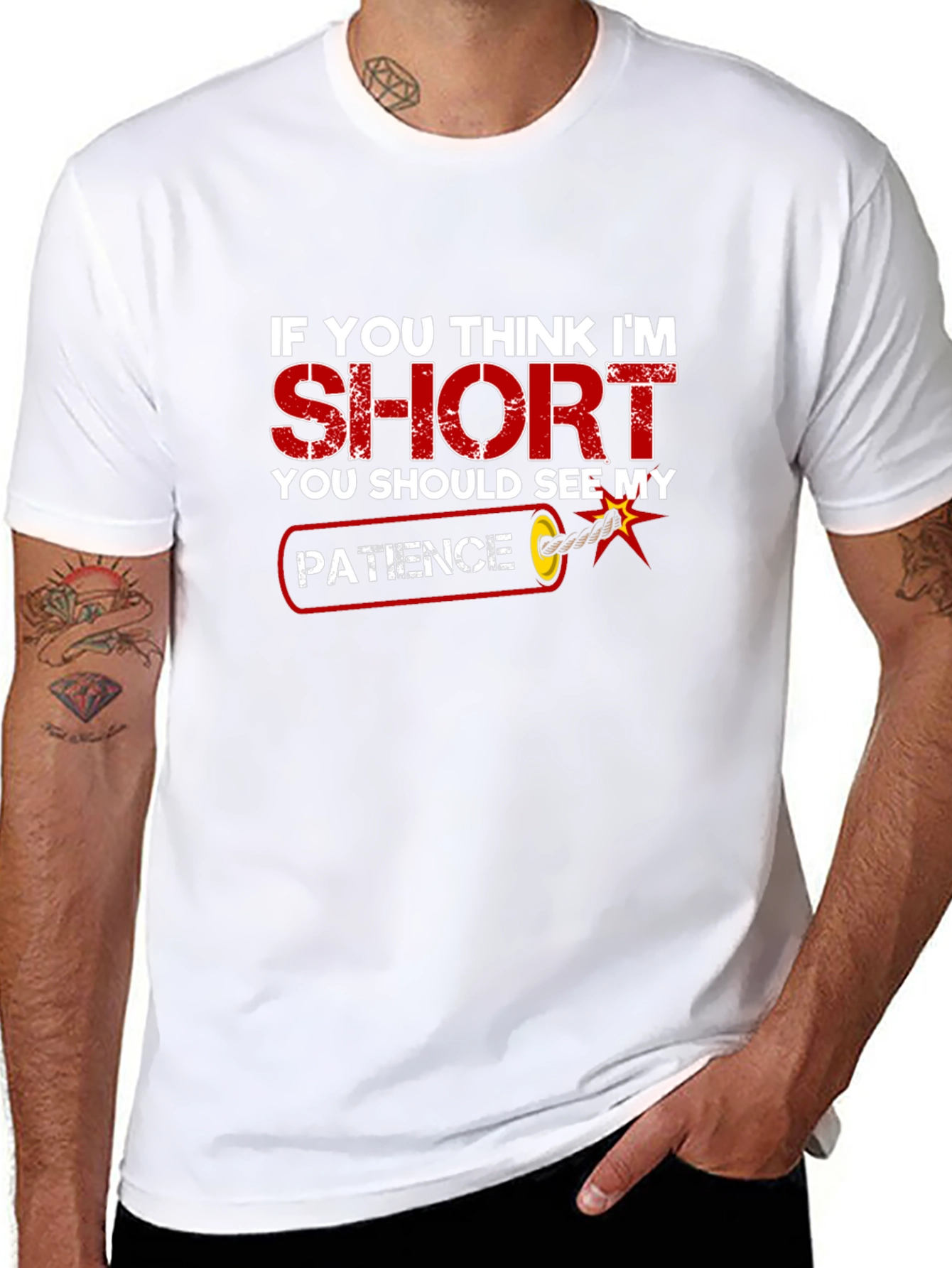 Black Funny Short Patience T-Shirt view 8