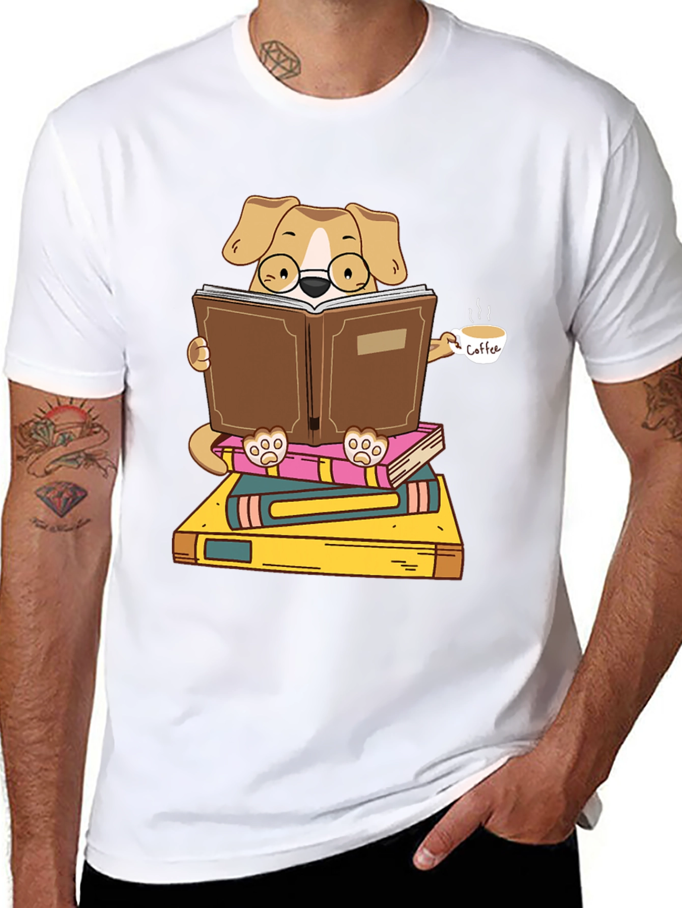 Black Bookworm Dog Graphic T-Shirt view 8
