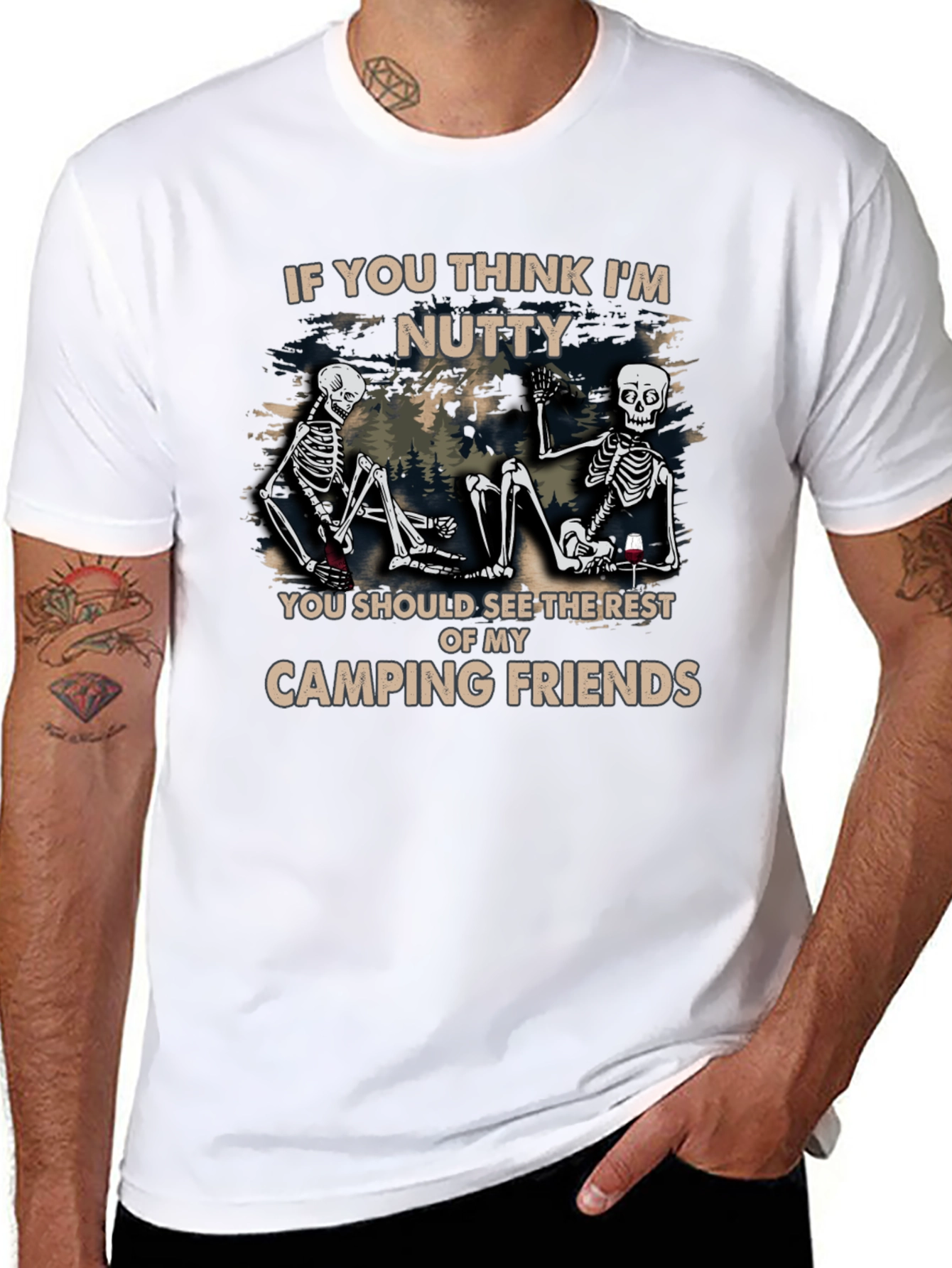 Black Camping Friends Graphic T-Shirt view 8