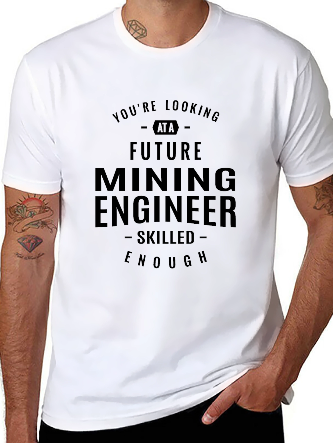 Black Future Mining Engineer T-Shirt - Skilled Enough view 8