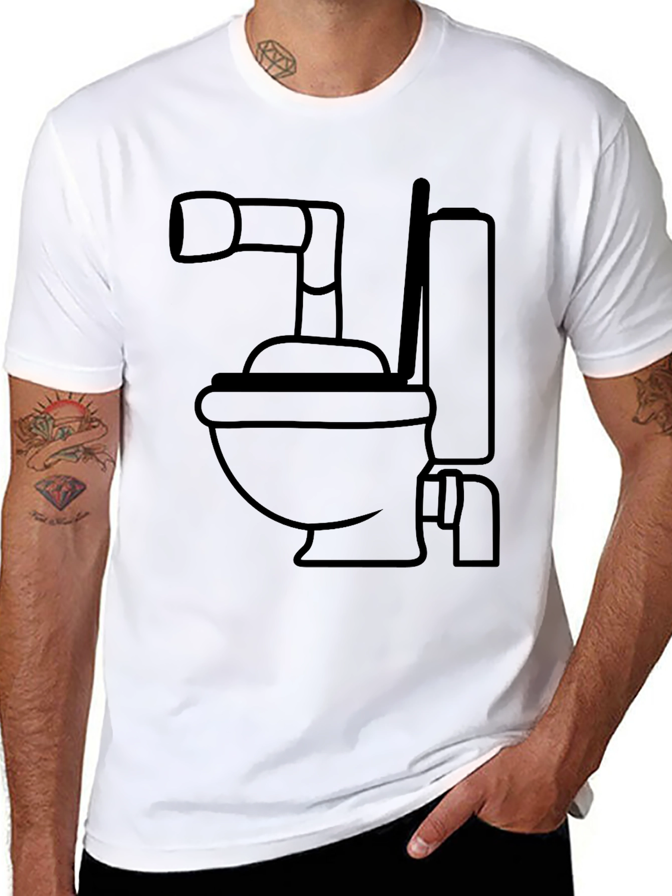 Black Toilet Humor T-Shirt - Bold Graphic Tee for Bathroom Enthusiasts view 8