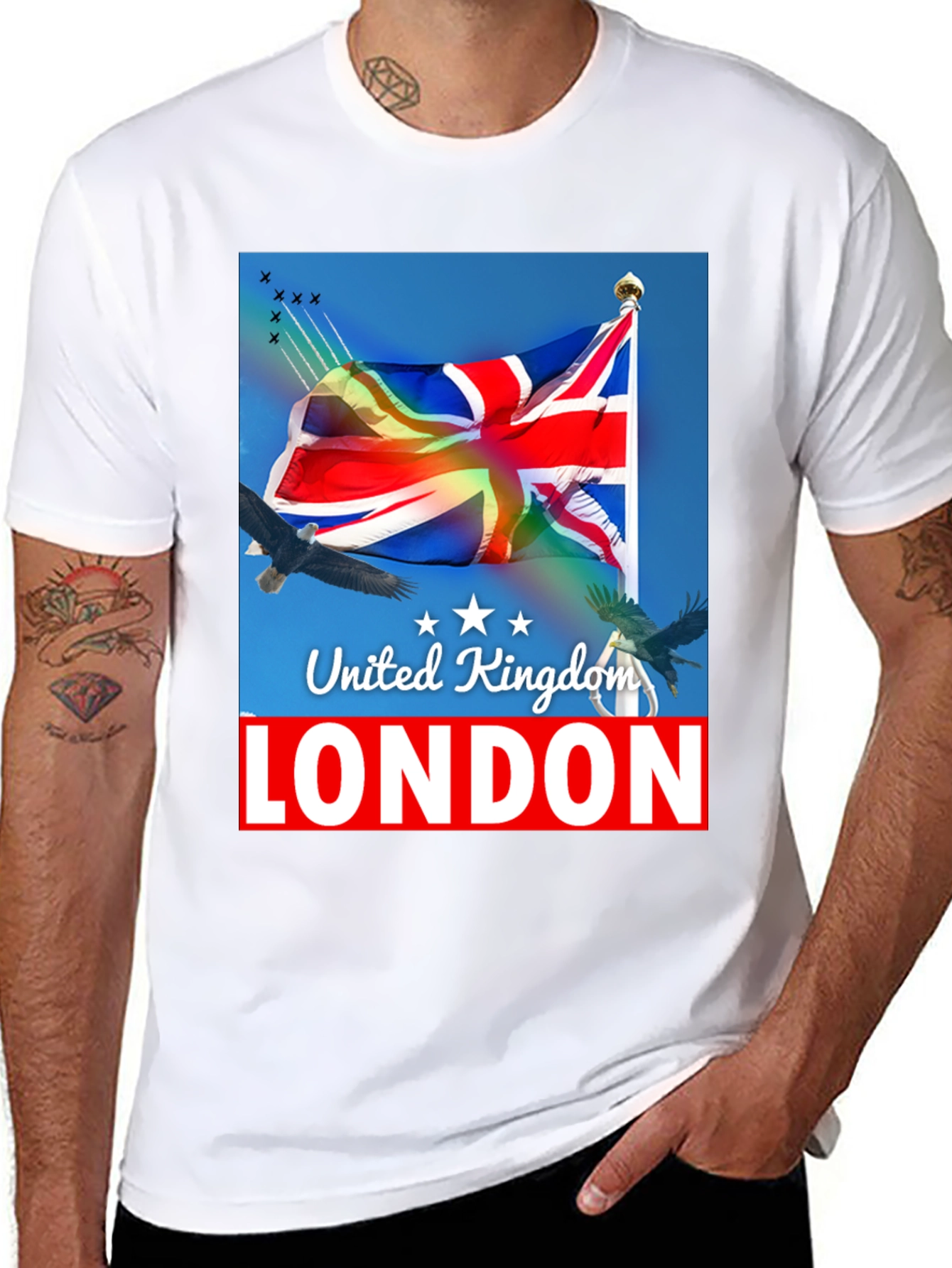 United Kingdom London Flag Graphic T-Shirt - 8