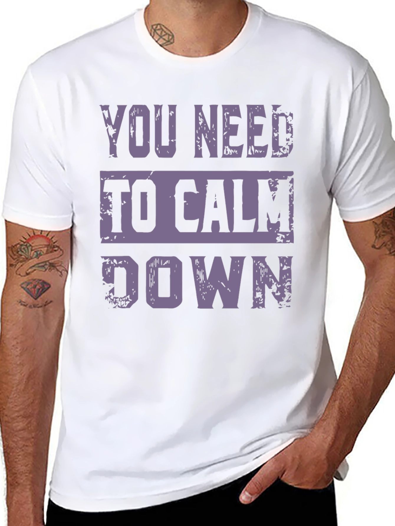 Black You Need To Calm Down Novelty Graphic Tee view 8