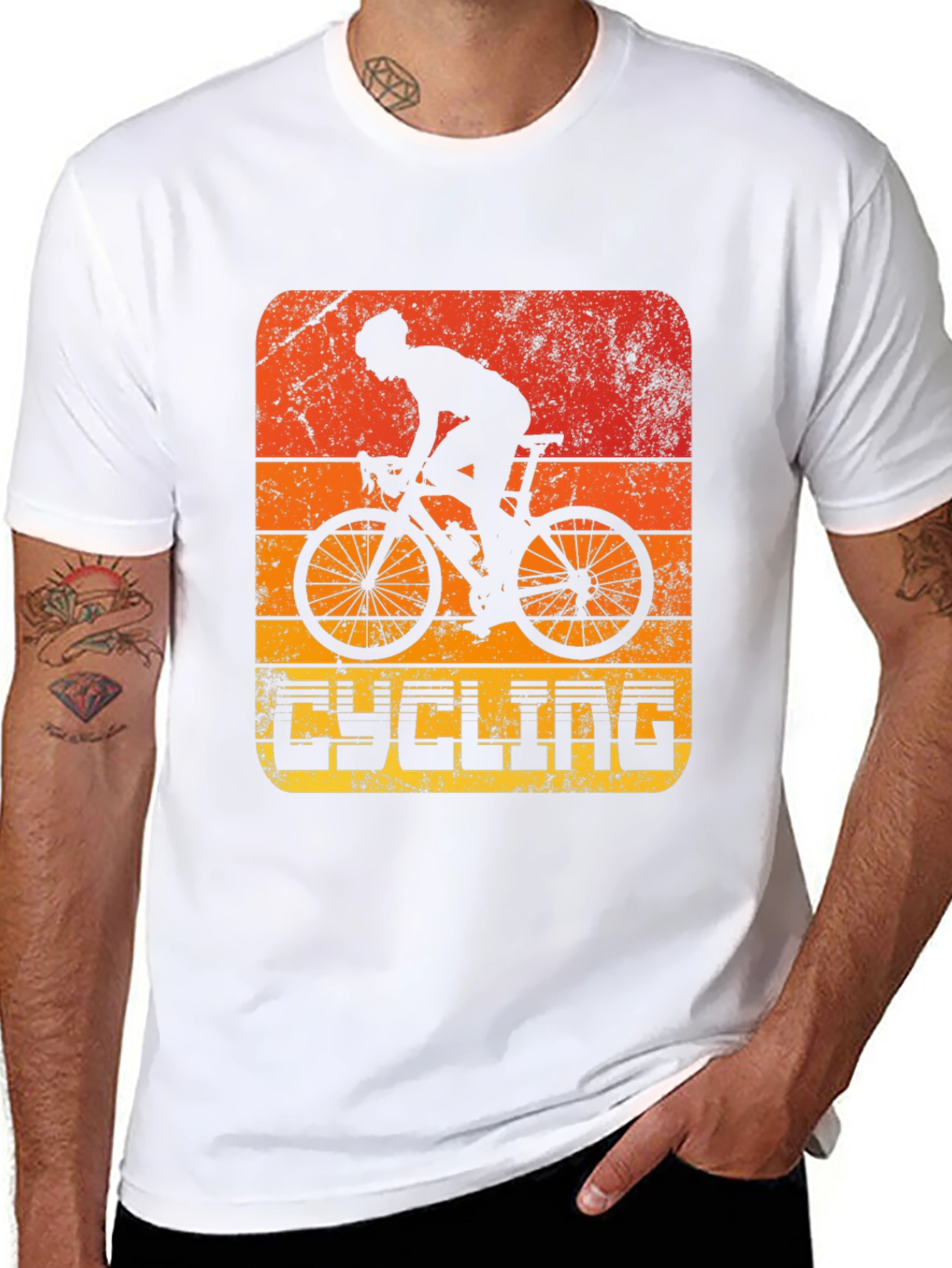Black Retro Cycling T-Shirt - Stylish Cyclist Graphic Tee view 8