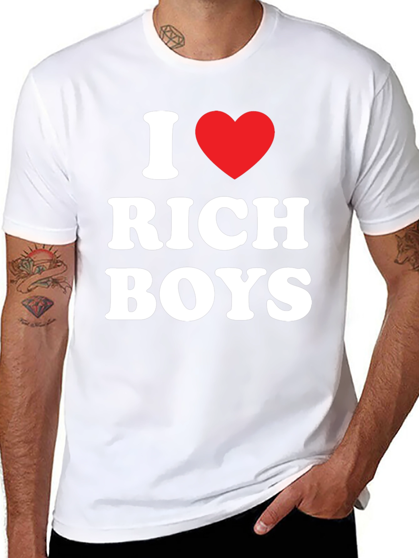 Black I Heart Rich Boys Tee - Men's Black T-Shirt view 8