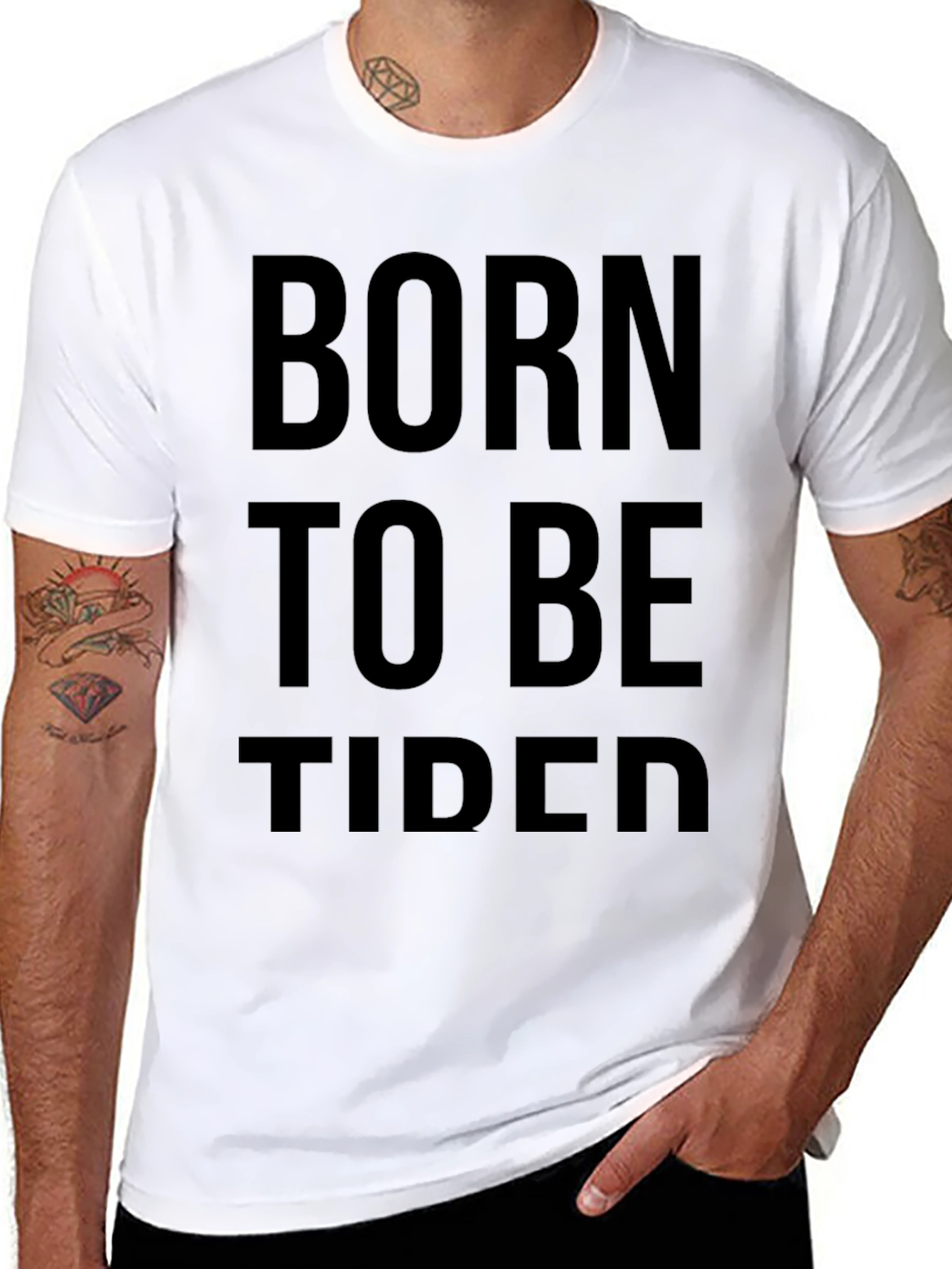 Black Born to Be Tided Black Graphic Tee view 8