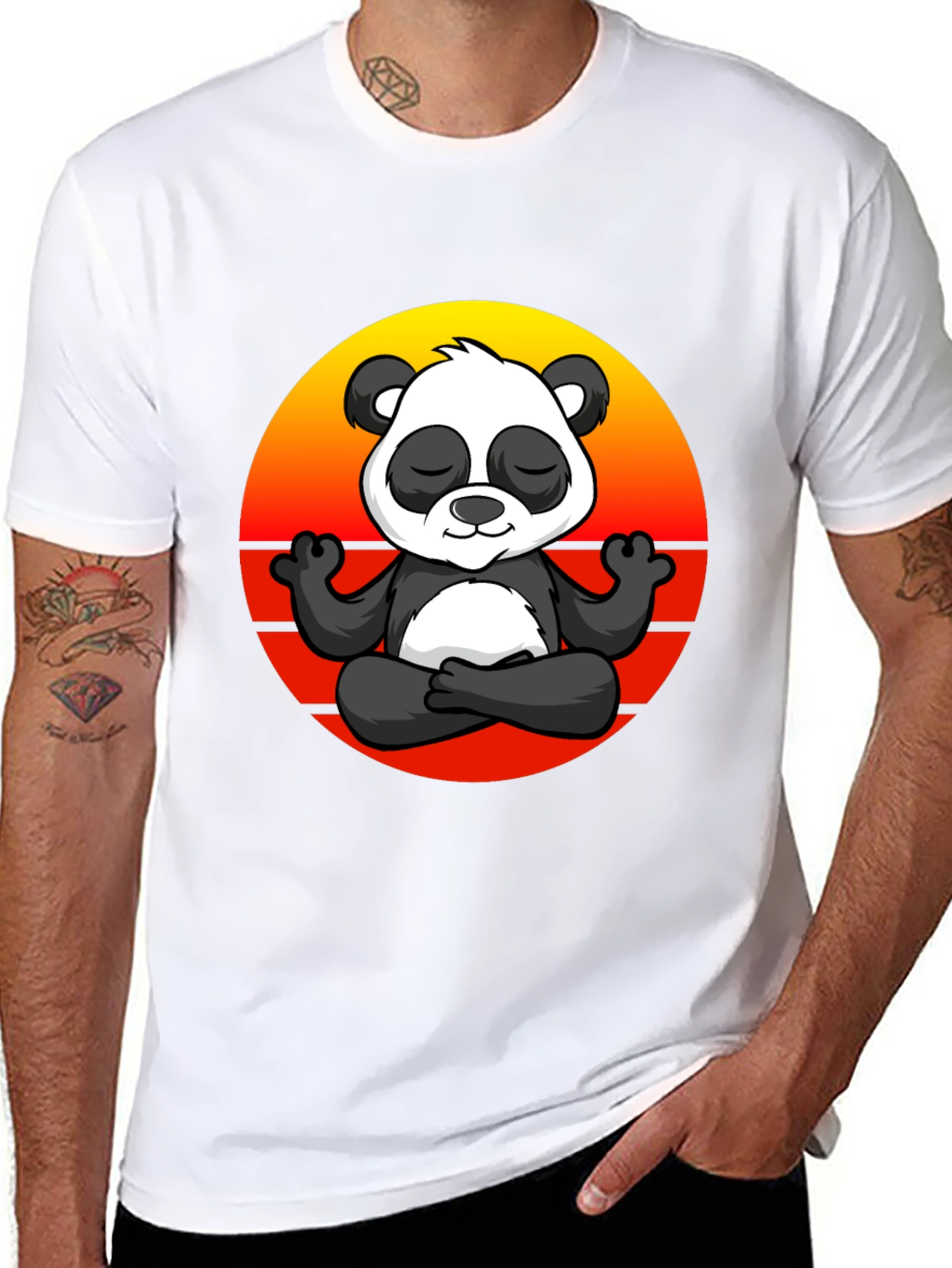 Black Zen Panda Graphic Tee - Black T-Shirt view 8