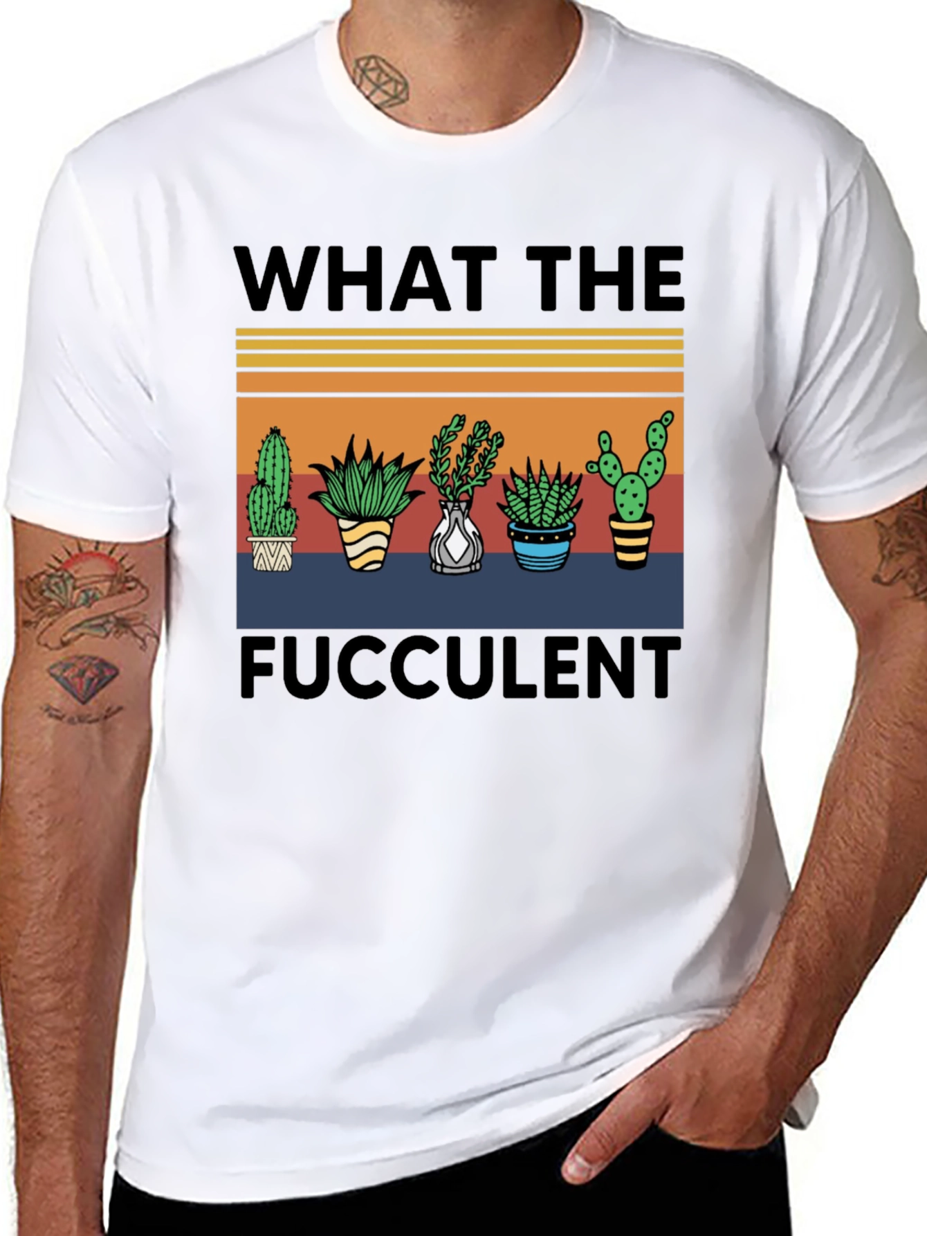 Black What The Fucculent T-Shirt view 8