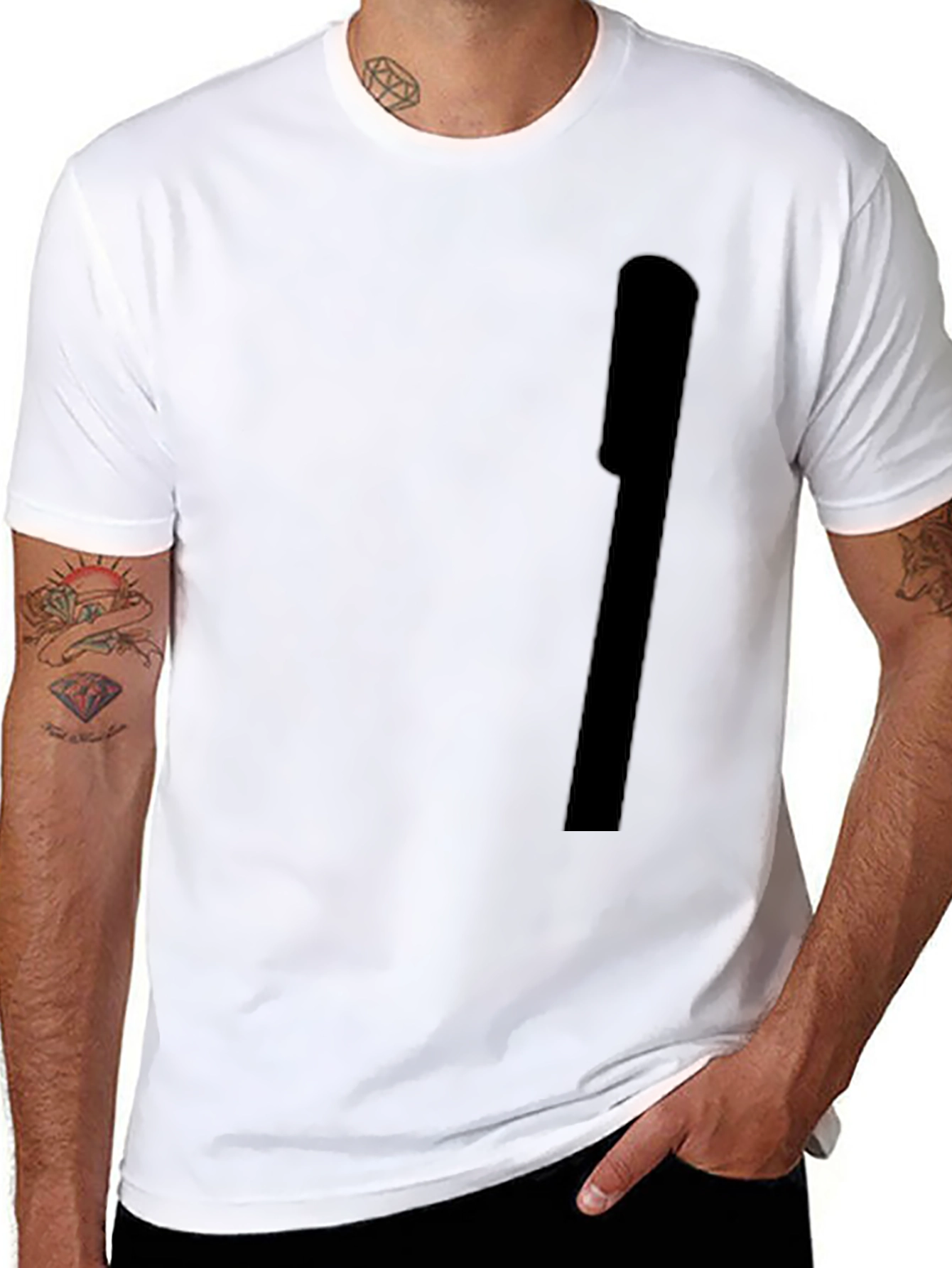 Black Men's Solid Black Crew Neck T-Shirt view 8