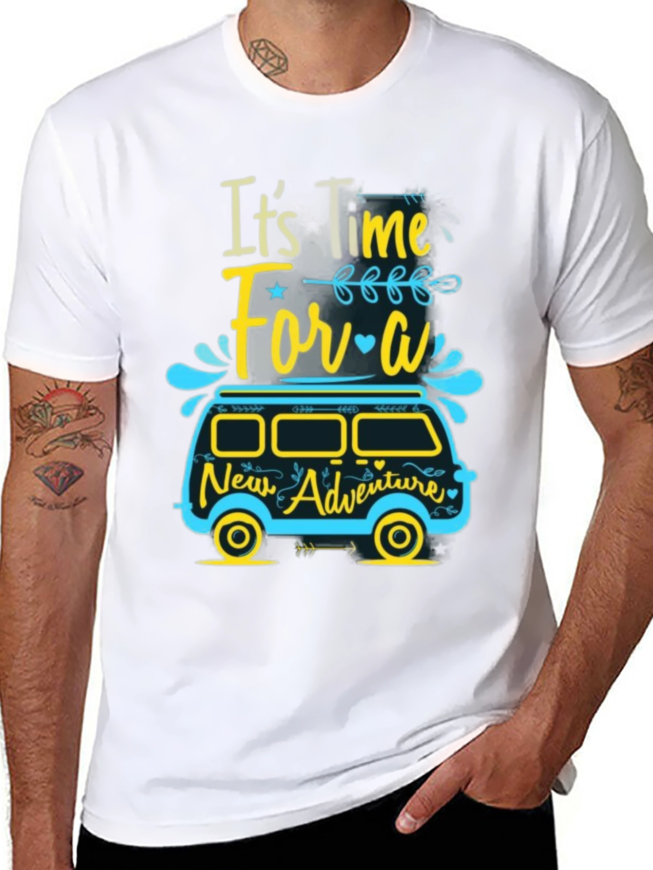 Black Adventure Awaits Graphic Tee view 8