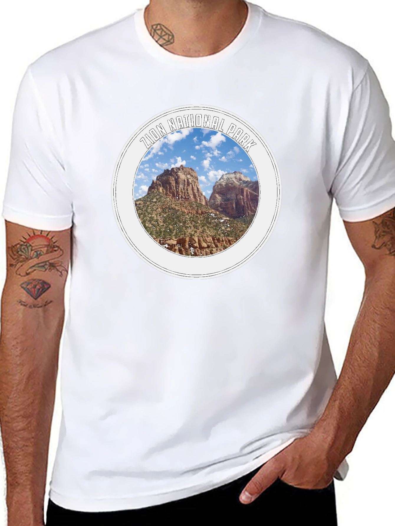 Black Zion National Park Graphic T-Shirt view 8