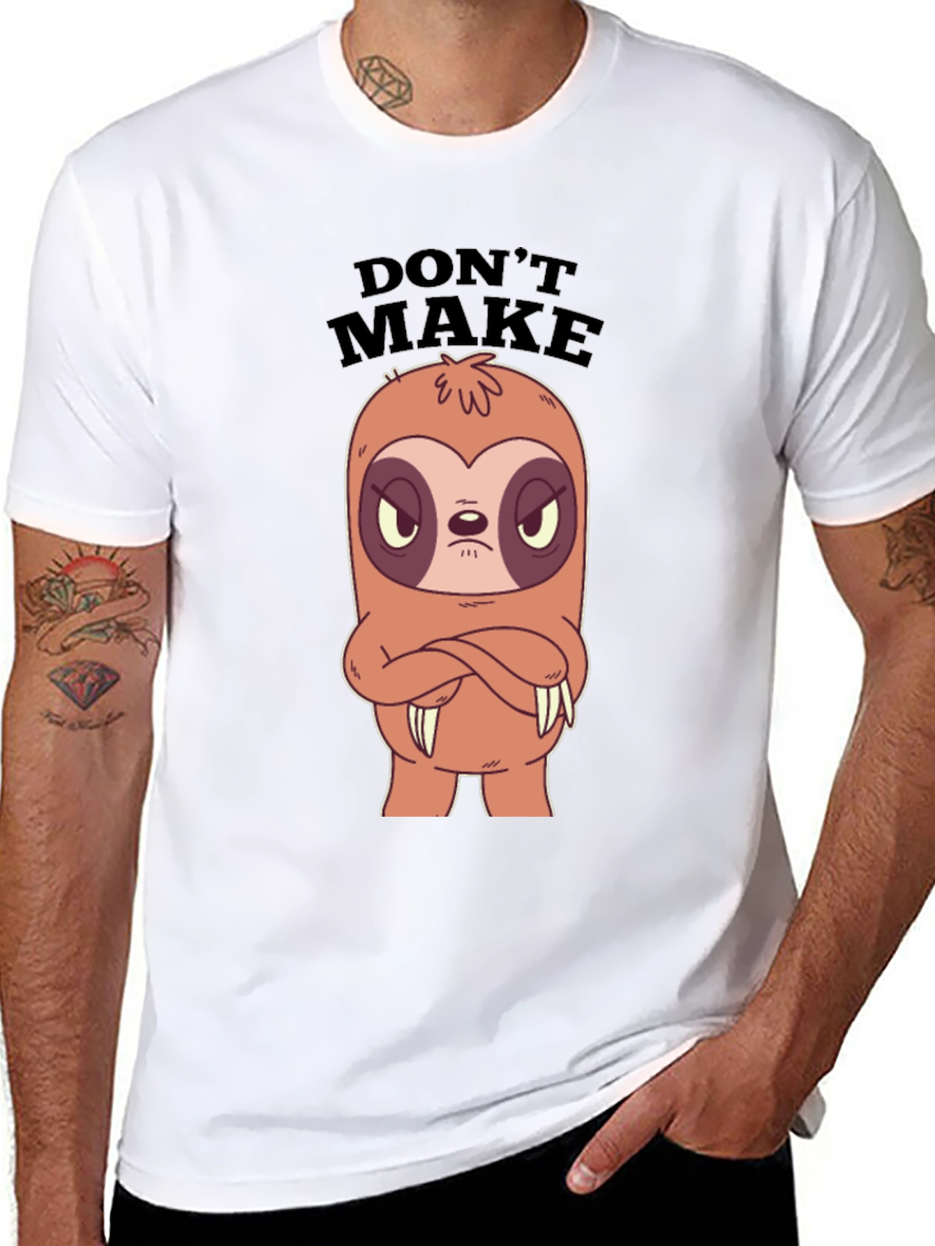 Black Don't Make Me Angry Sloth Graphic Tee view 8