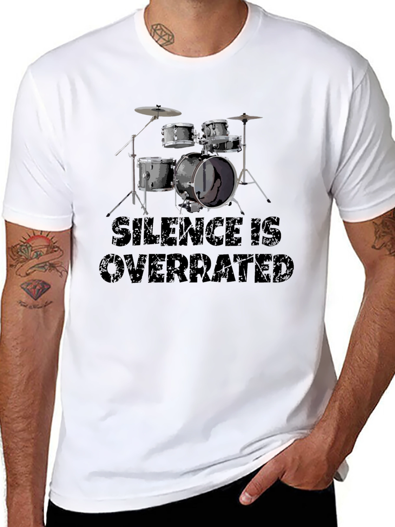 Black Silence is Overrated Drummer T-Shirt view 8