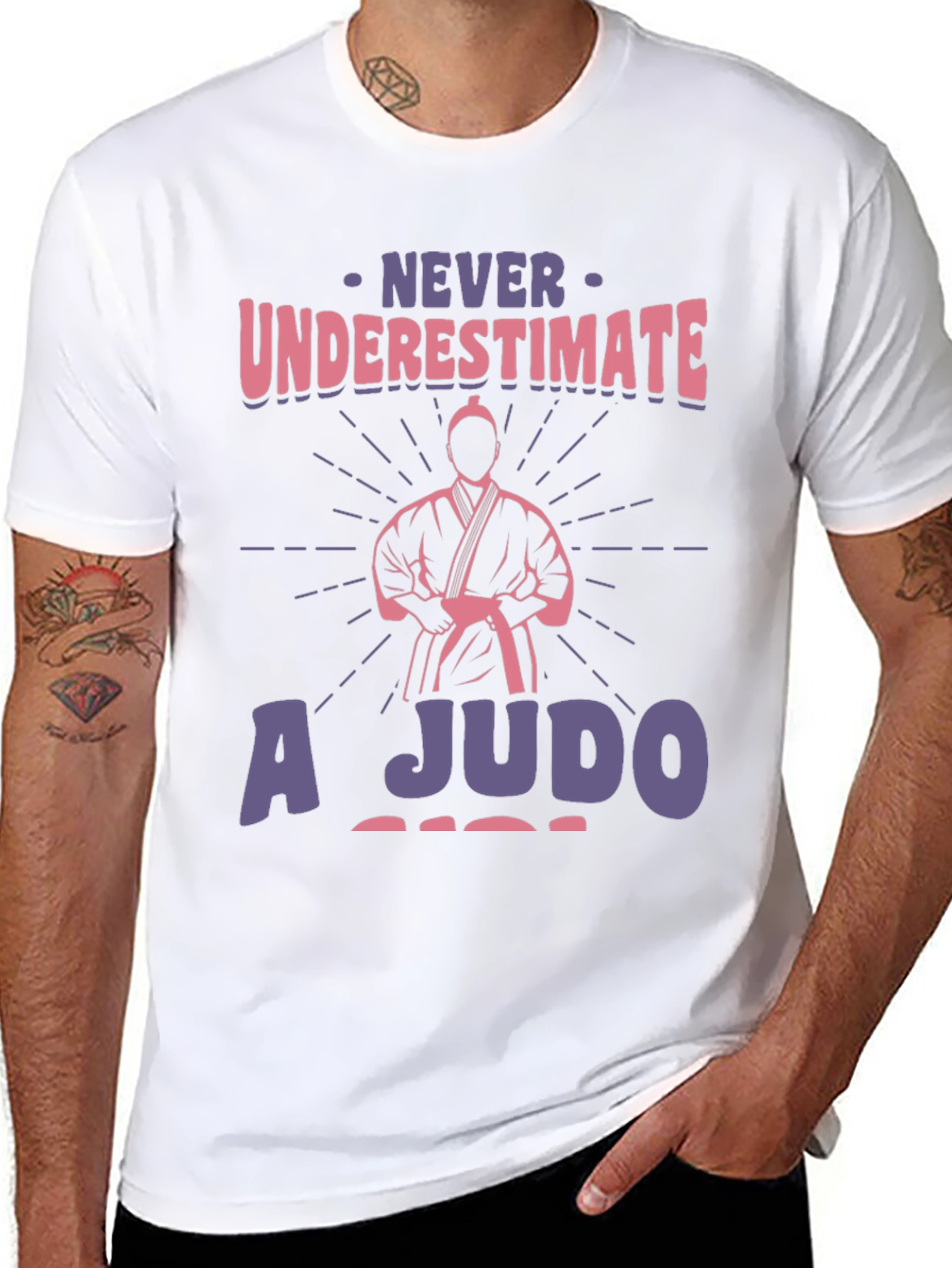 Black Never Underestimate A Judo T-Shirt view 8
