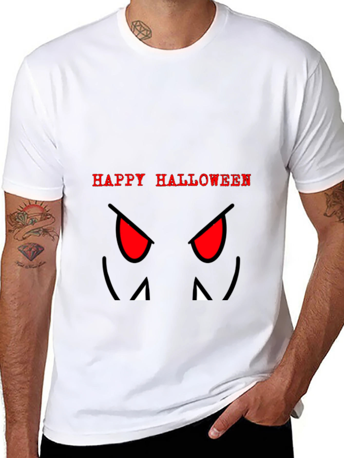 Black Happy Halloween Graphic T-Shirt view 8