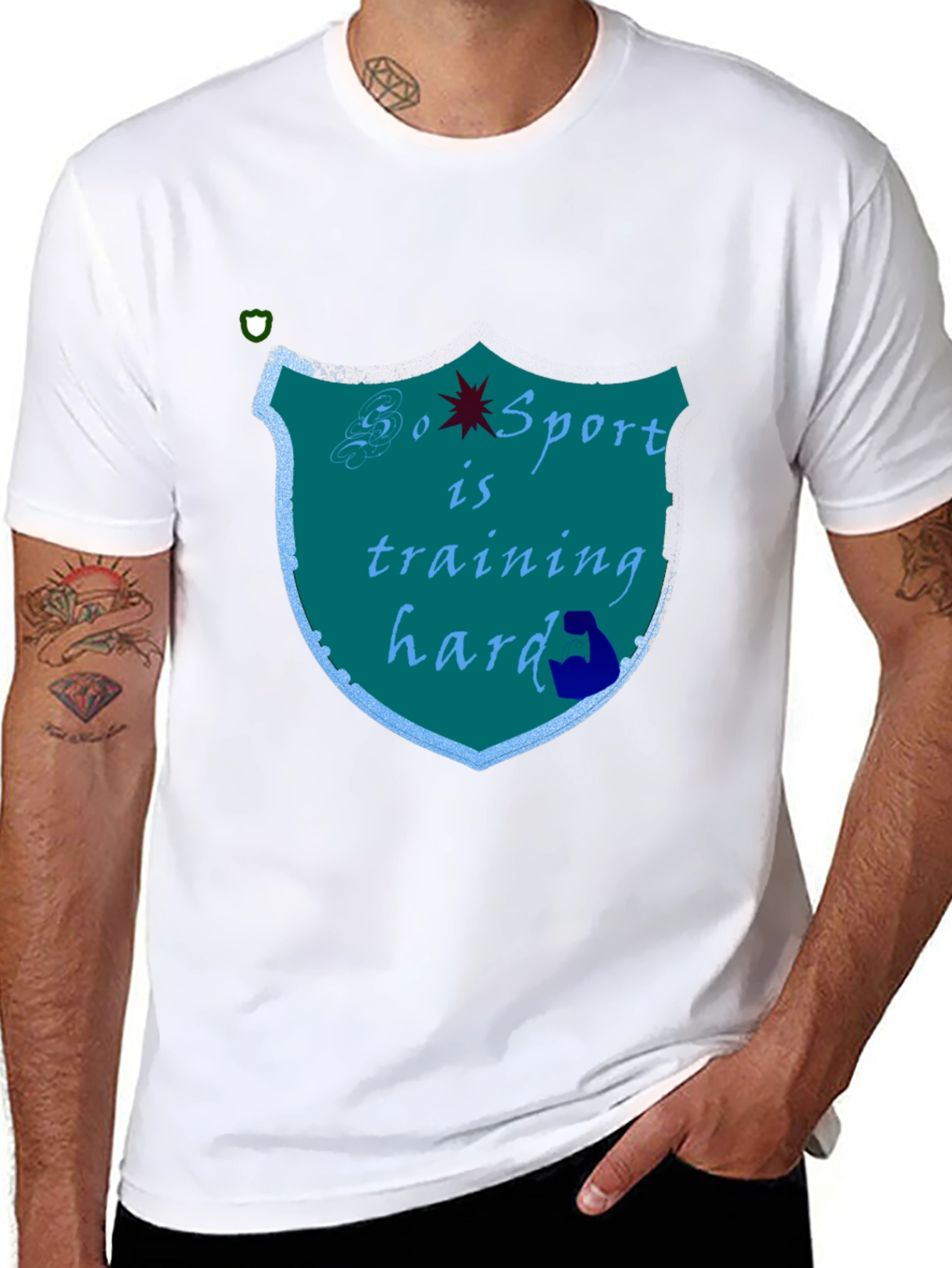 Black Sports Training Hard Black T-Shirt view 8
