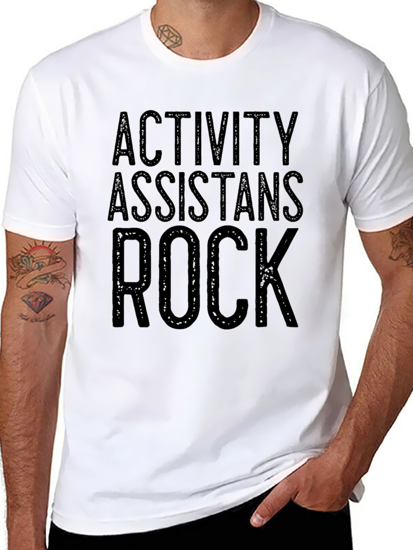 Black Activity Assistants Rock Black Graphic Tee Shirt view 8