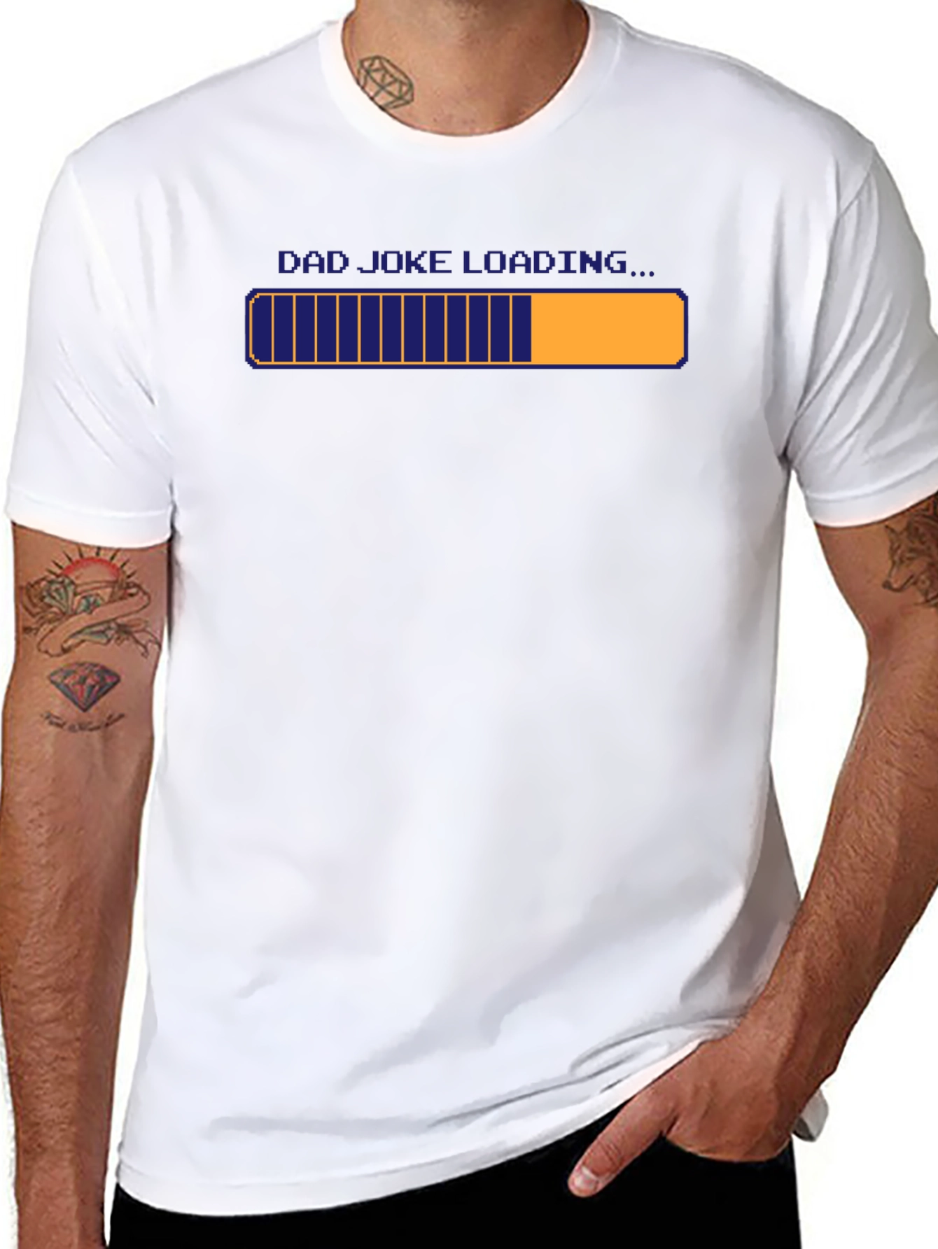 Black Dad Joke Loading T-Shirt - Humorous Graphic Tee view 8