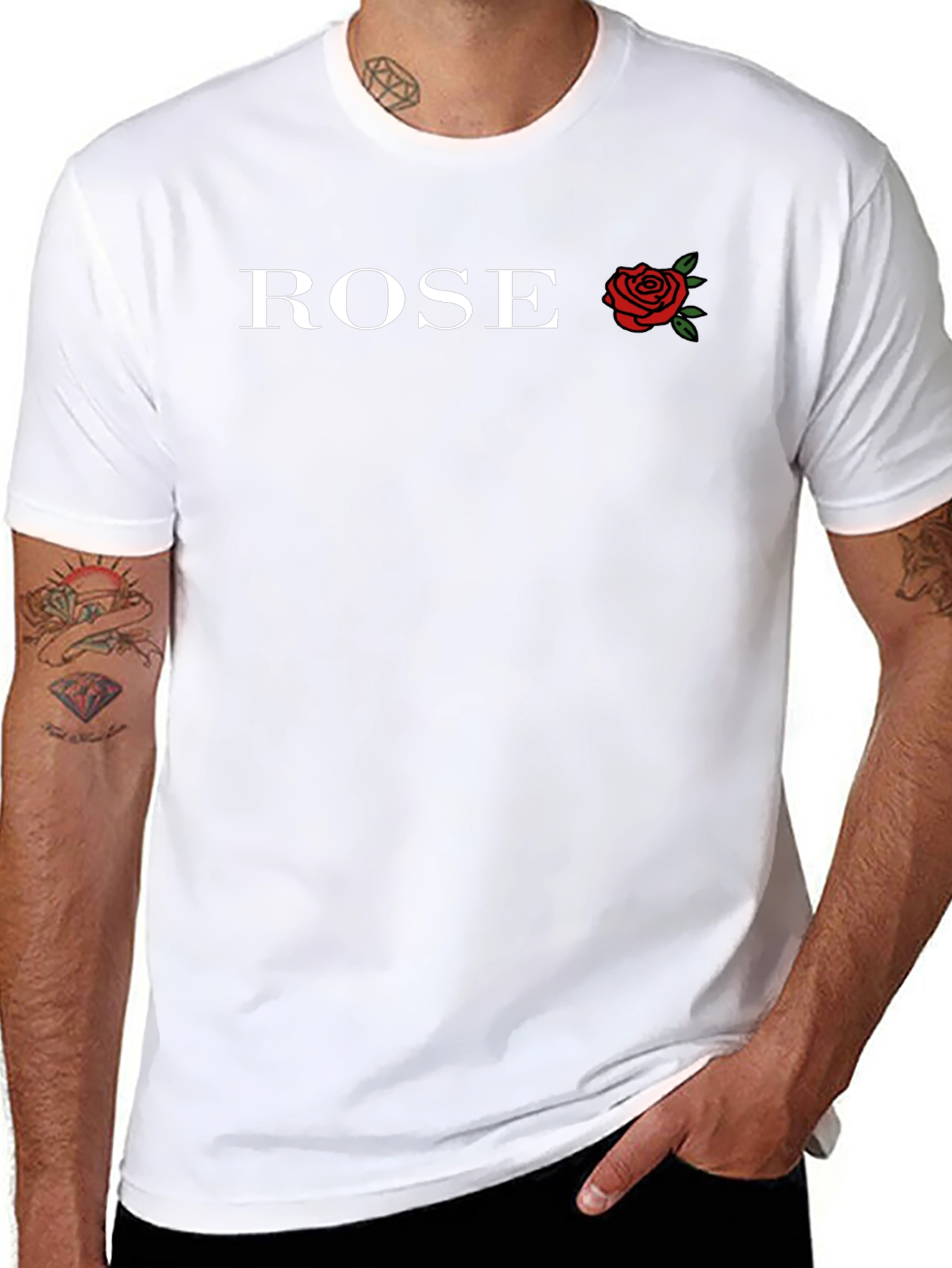 Black Rose Graphic Black T-Shirt view 8