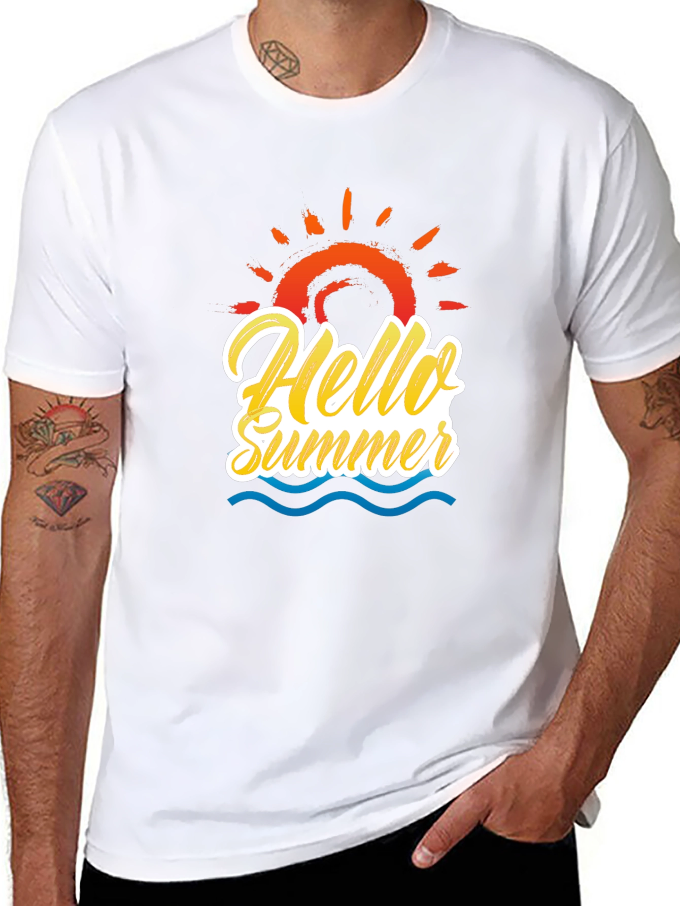 Black Hello Summer Graphic Tee view 8