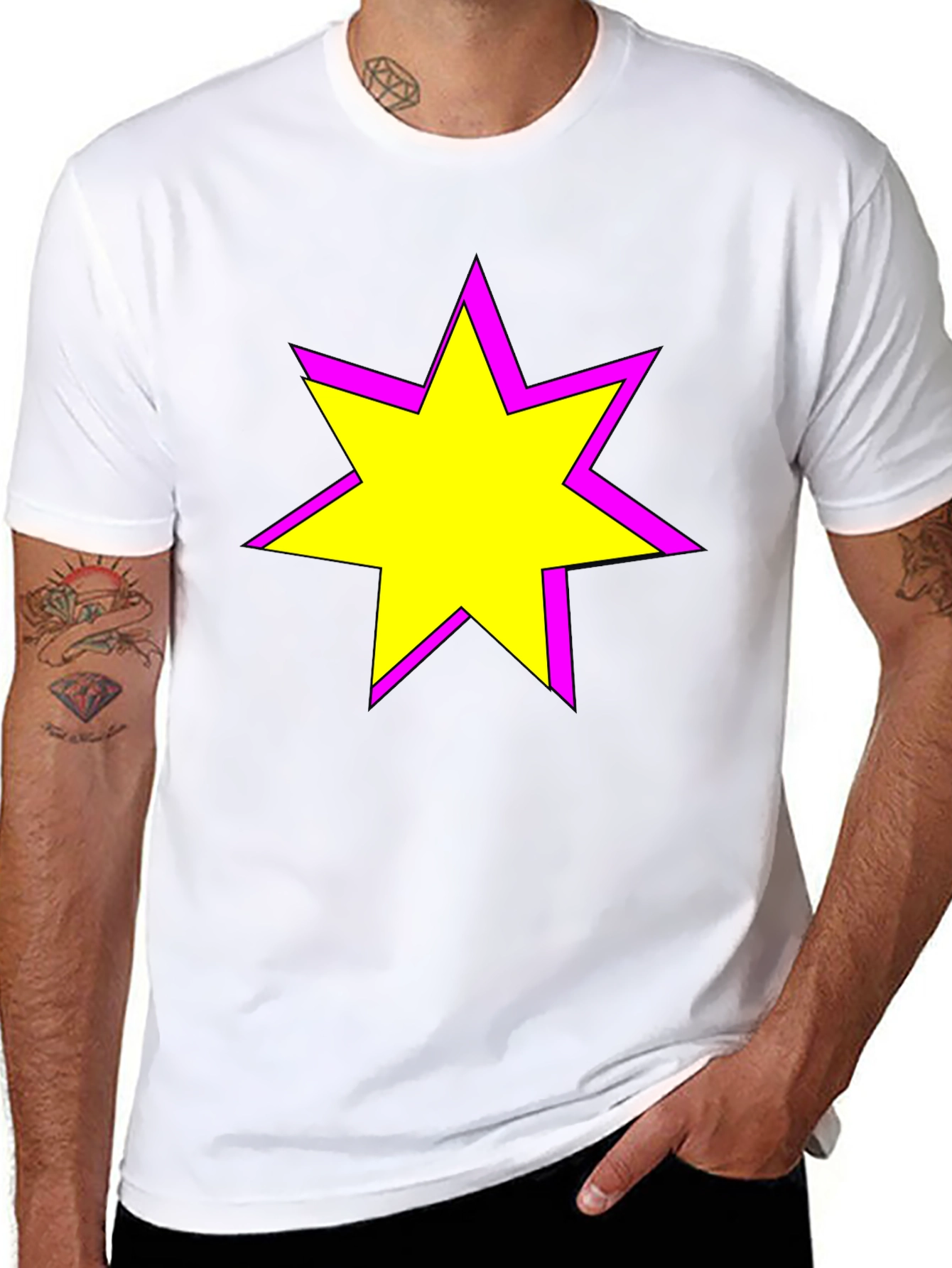Black Star Graphic Tee - Casual Black T-Shirt view 8