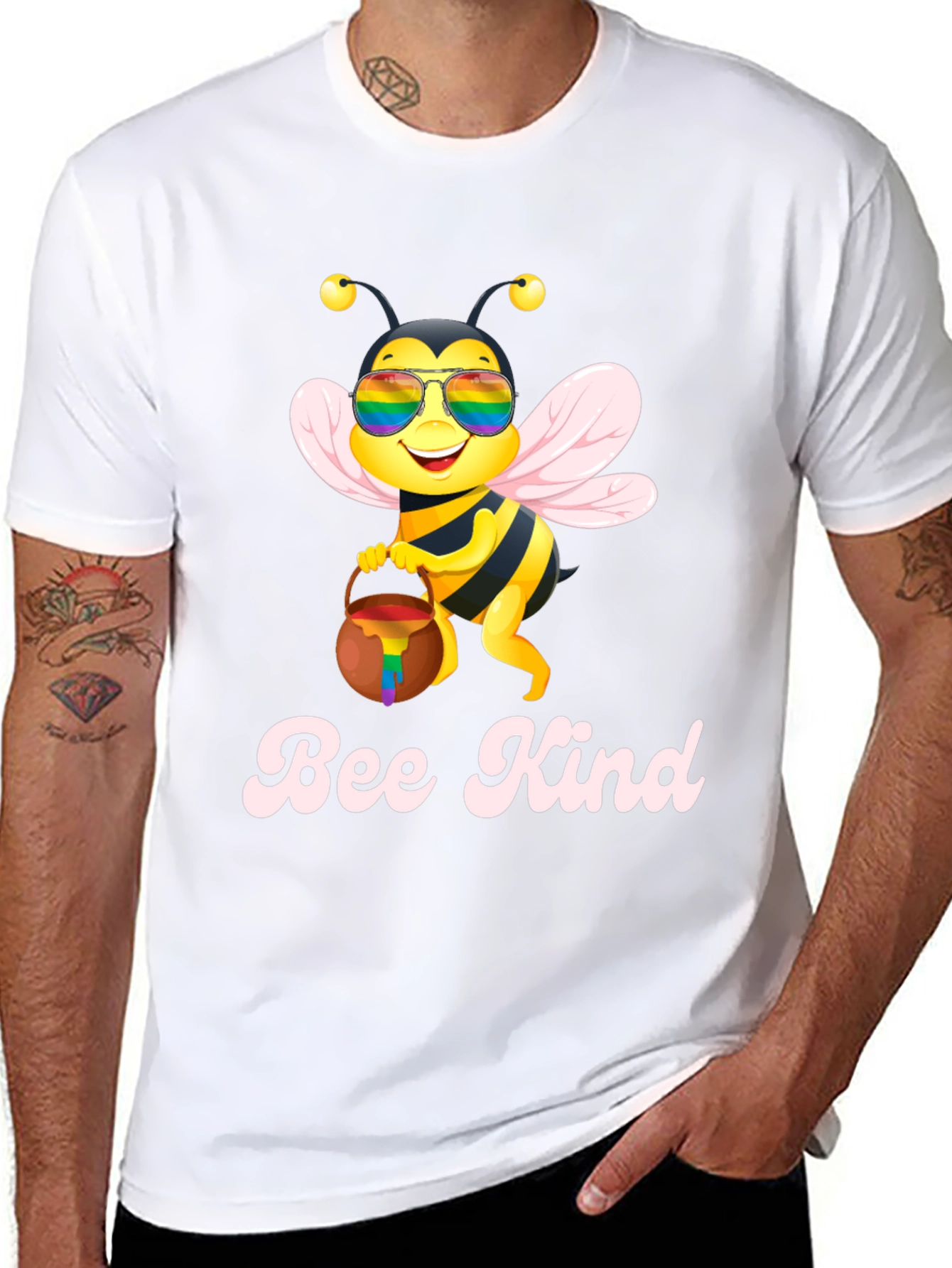 Black Bee Kind T-Shirt - LGBTQ+ Pride Apparel view 8