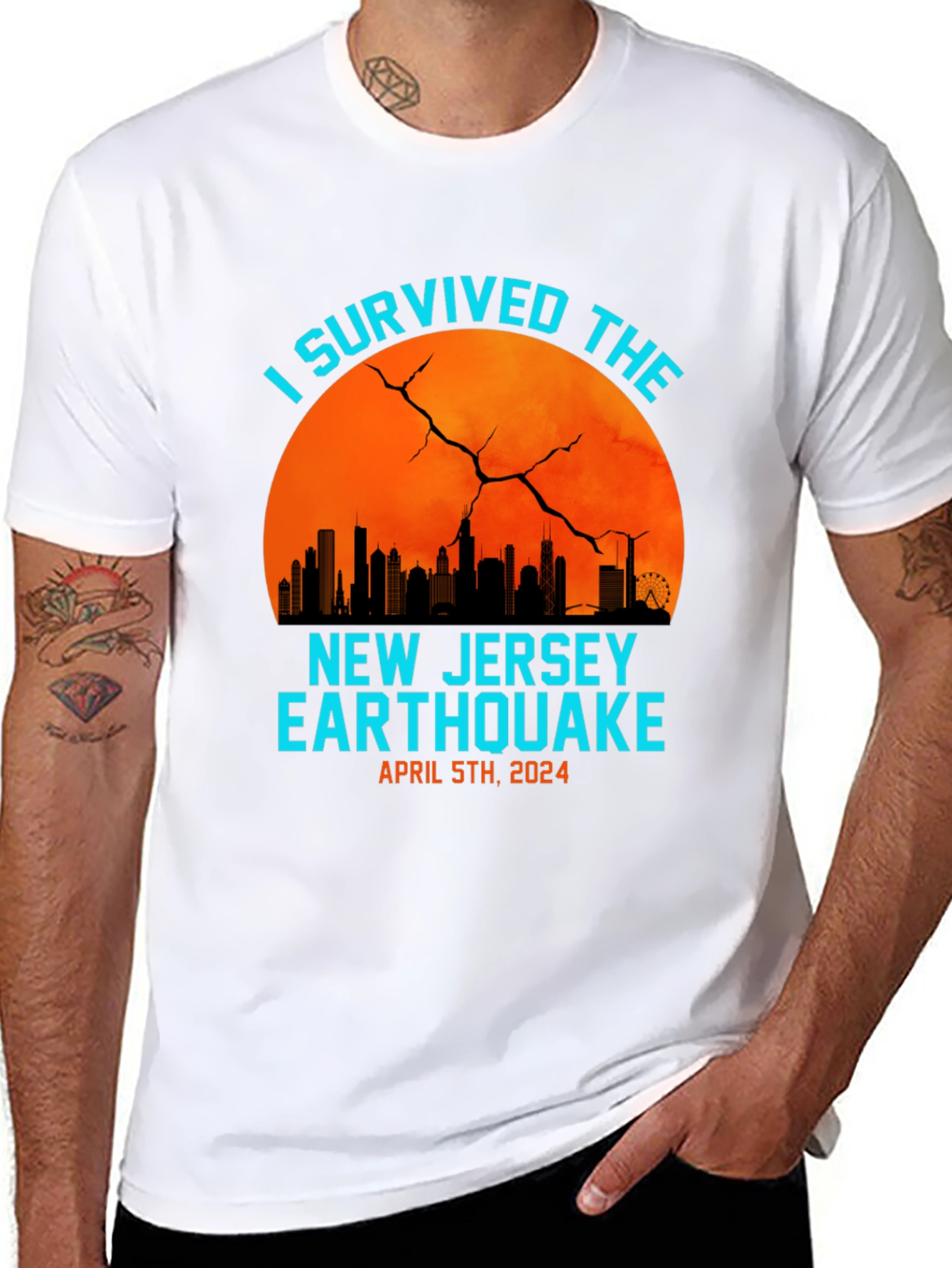 Black I Survived The New Jersey Earthquake 2024 T-Shirt view 8