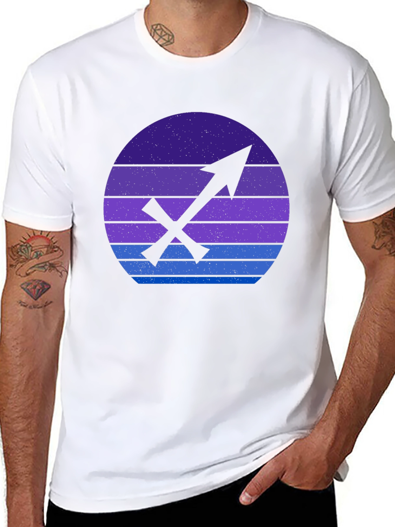 Sagittarius Zodiac Graphic Tee - Retro Sunset Design - 8