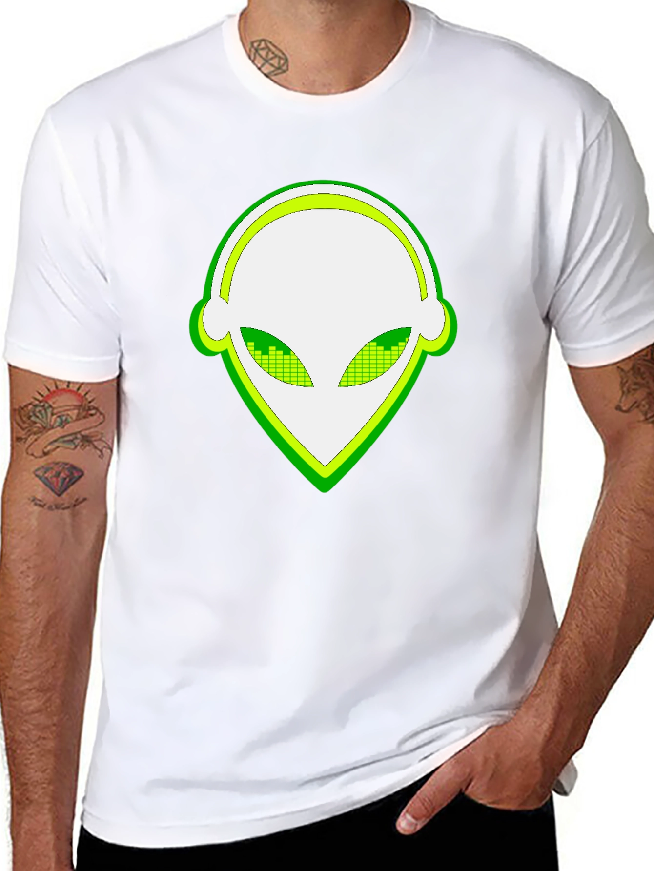 Black Alien Head T-Shirt - Cool Graphic Tee view 8