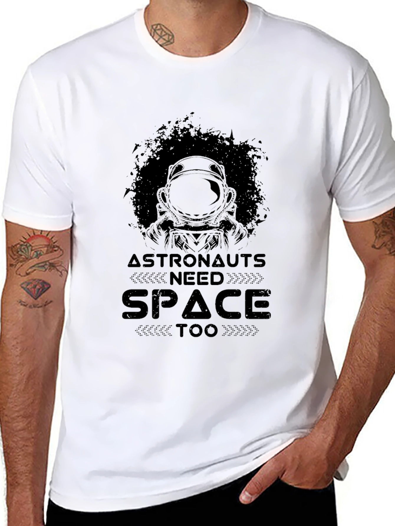 Black Astronauts Need Space Too Black T-Shirt view 8